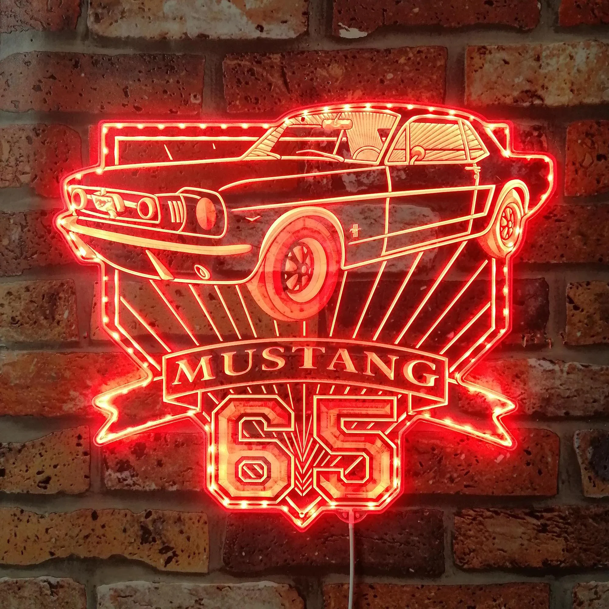 1965 Mustang gt Neon LED Sign with Dynamic RGB Colors - Image 3