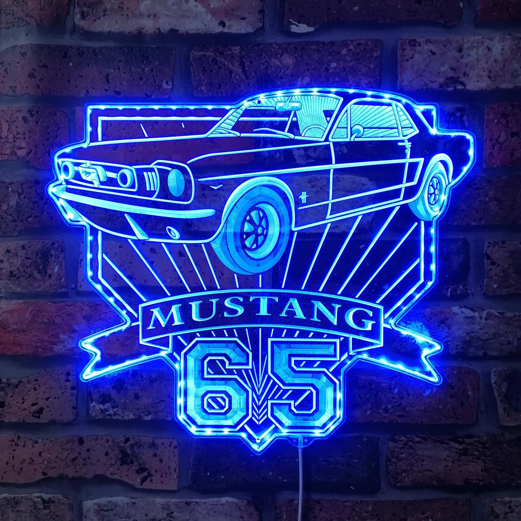 1965 Mustang gt Neon LED Sign with Dynamic RGB Colors - Image 4