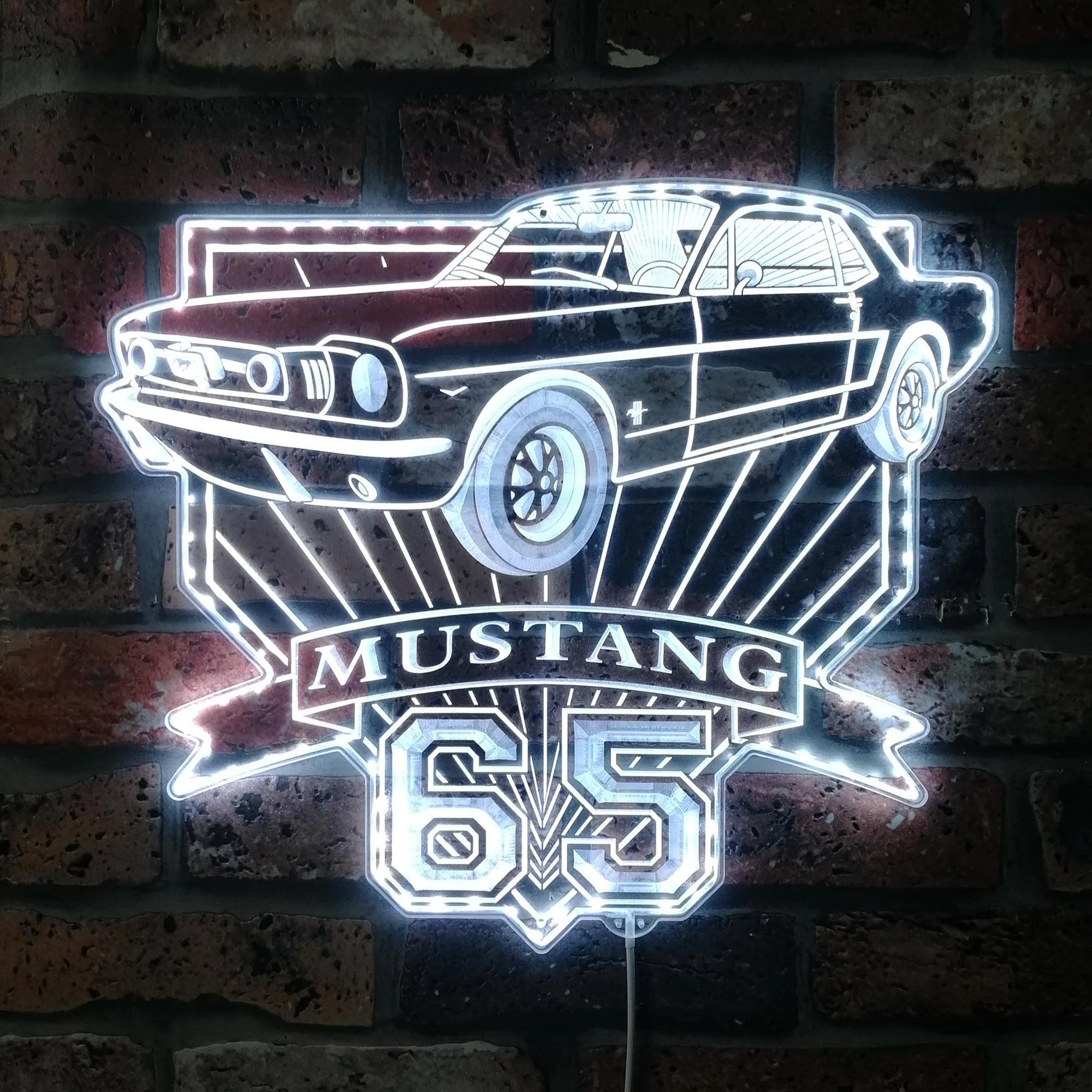1965 Mustang gt Neon LED Sign with Dynamic RGB Colors - Image 5