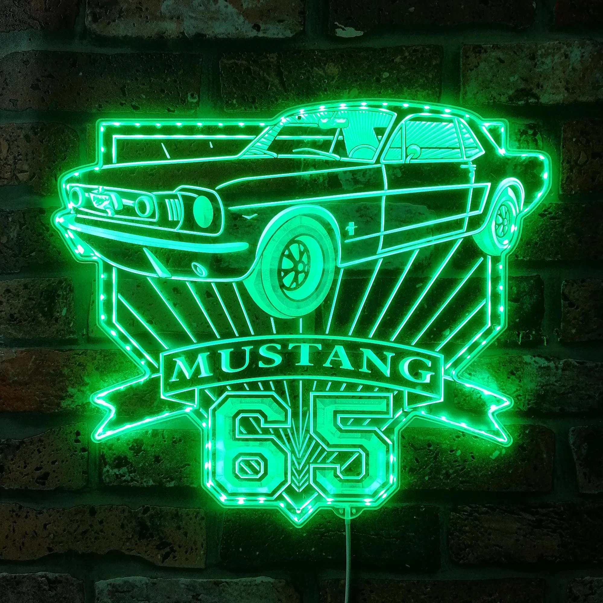 1965 Mustang gt Neon LED Sign with Dynamic RGB Colors - Image 6