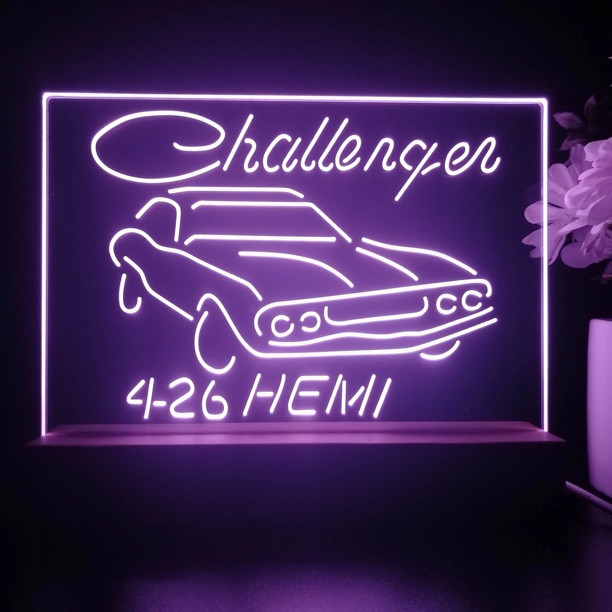 Challenger Dodge 426 Hemi 3D Illusion Night Light Desk Lamp - Image 4