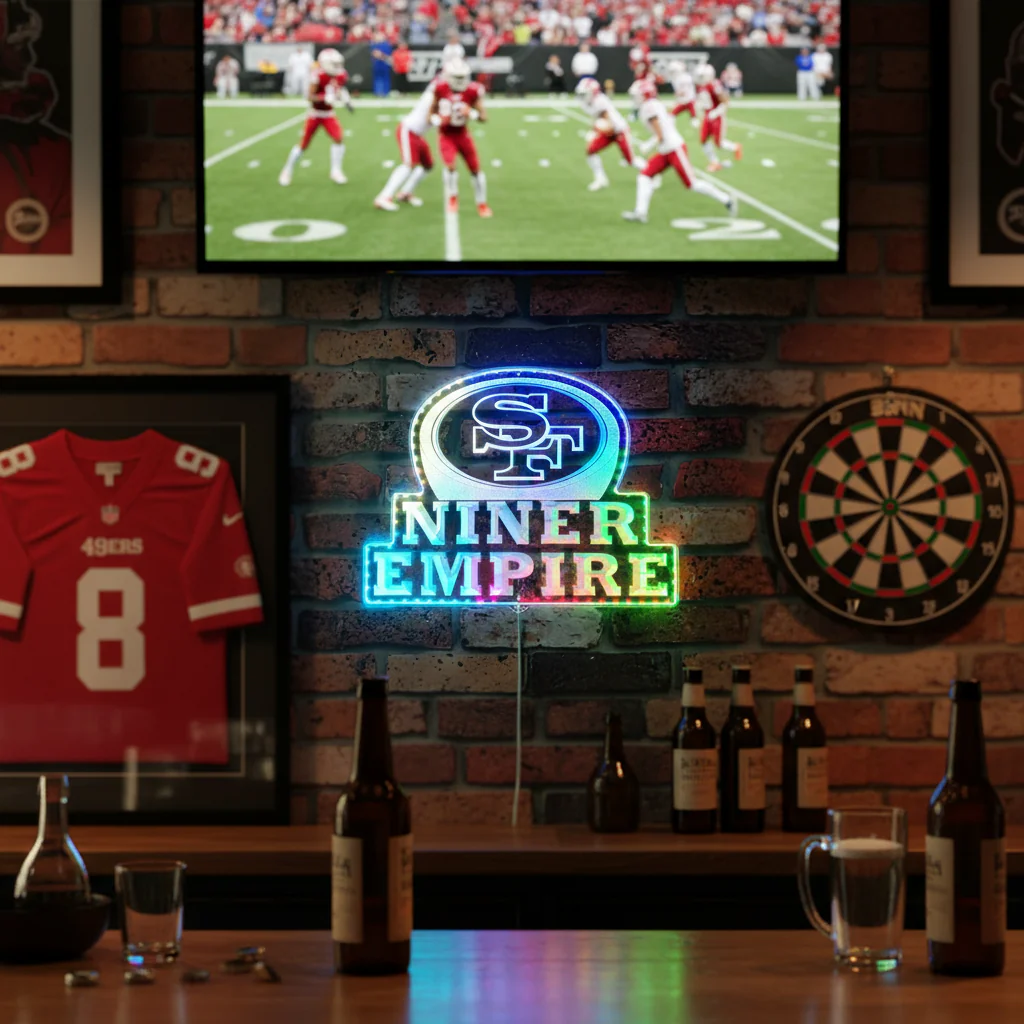 San Francisco 49ers Niner Empire Neon LED Sign with Dynamic RGB Colors - Image 8