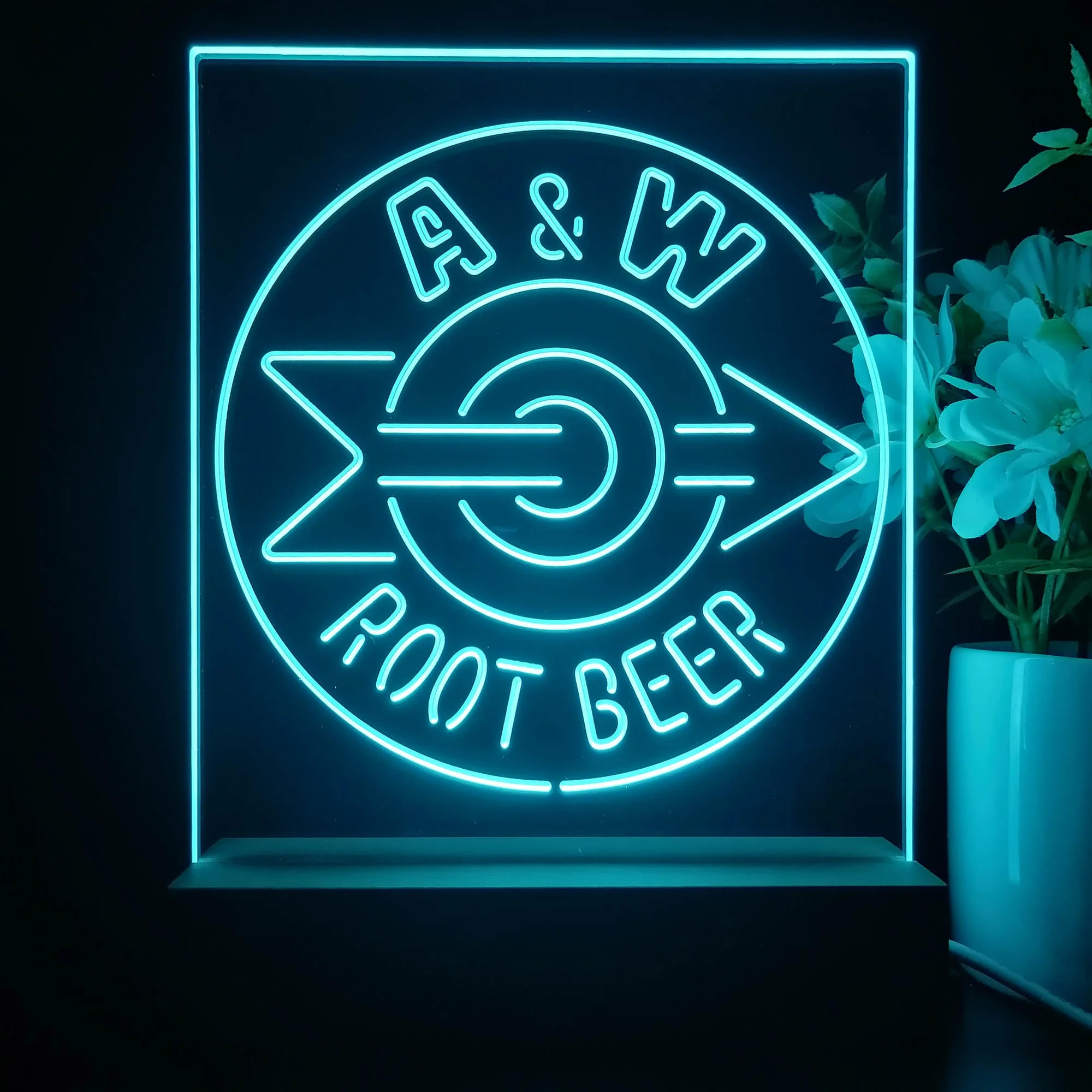 A & W Root Beer 3D Illusion Night Light Desk Lamp - Image 2