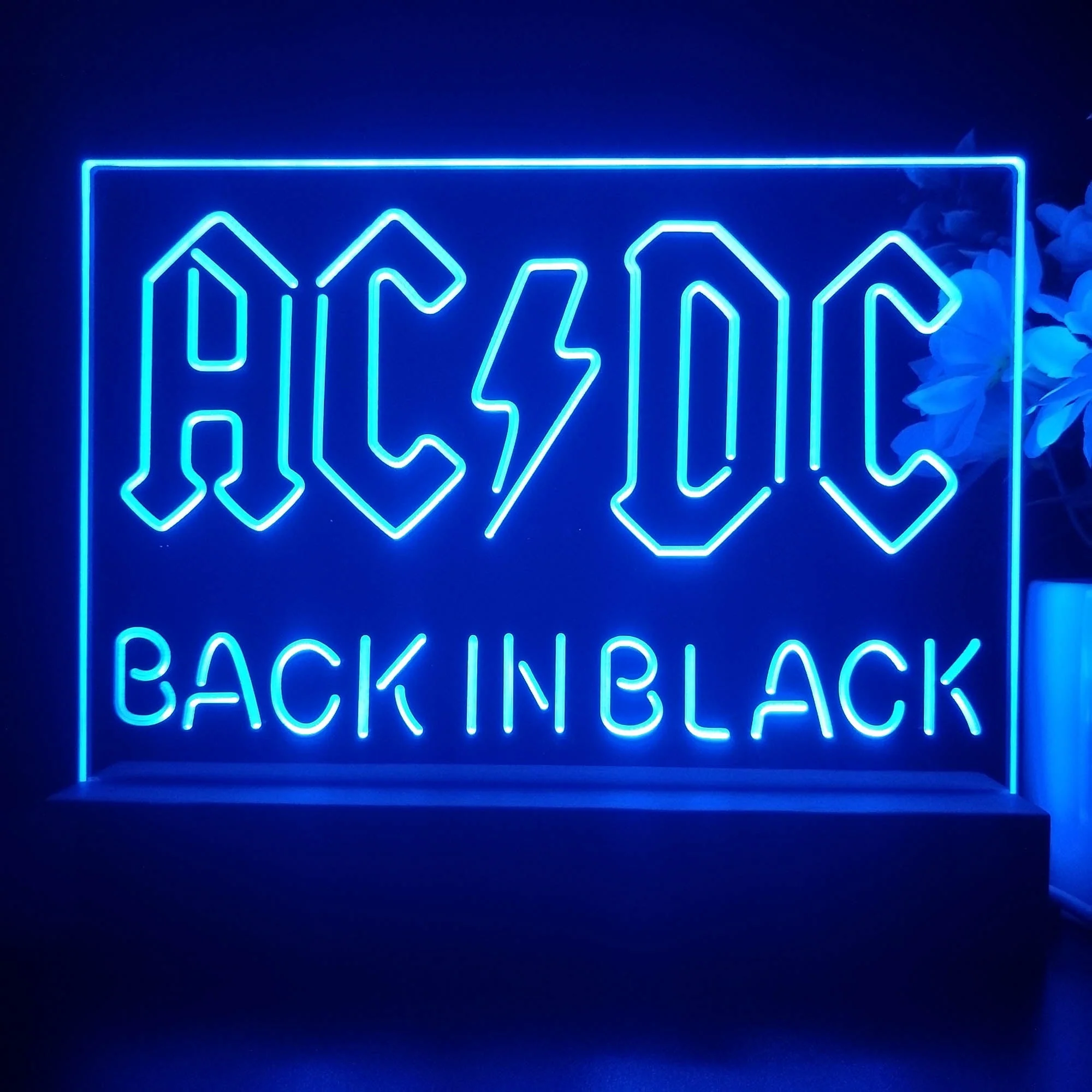 ACDC Back In Black Music Band 3D Illusion Night Light Desk Lamp - Image 3