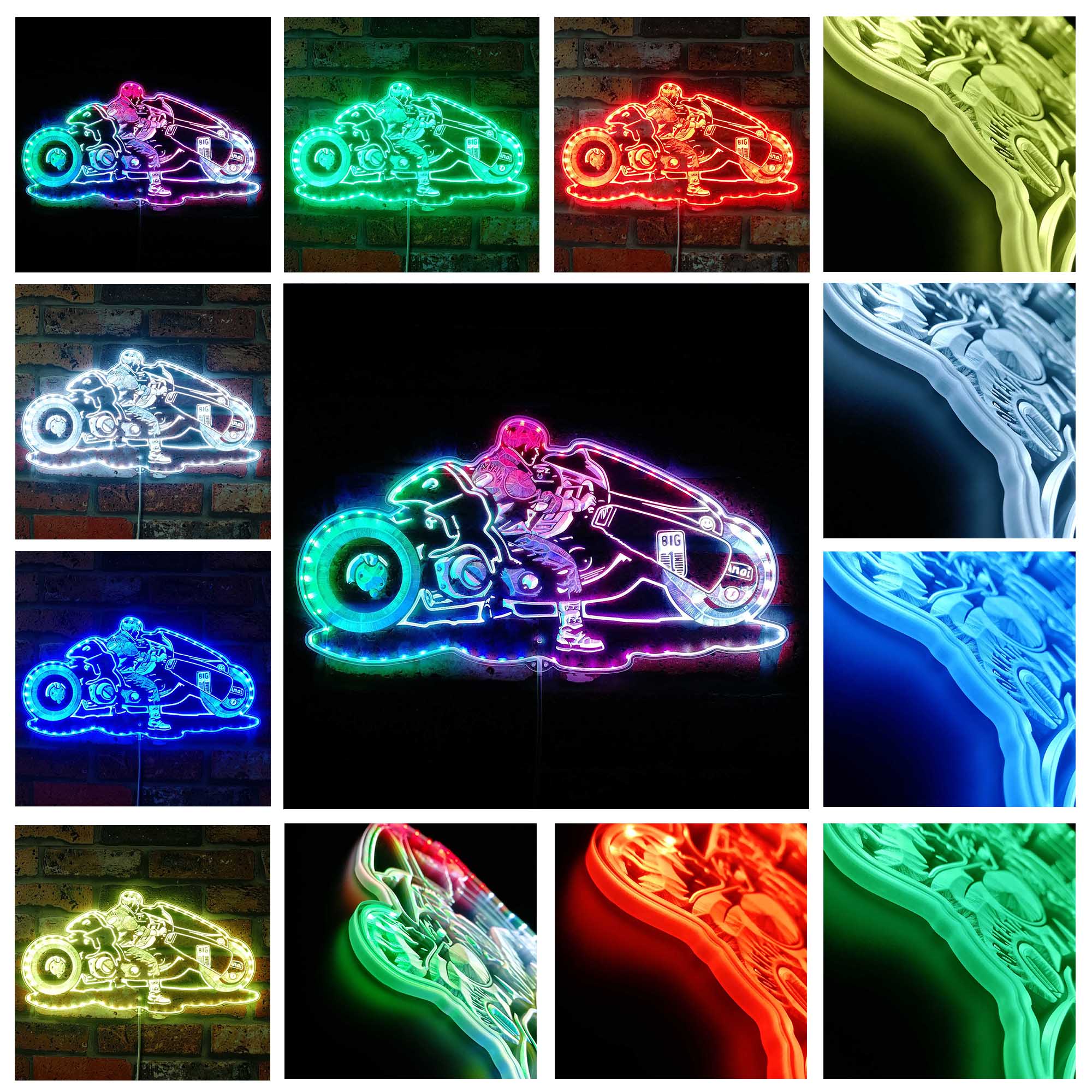 Akira Shotaro Kaneda's Bike Neon LED Sign with Dynamic RGB Colors - Image 2
