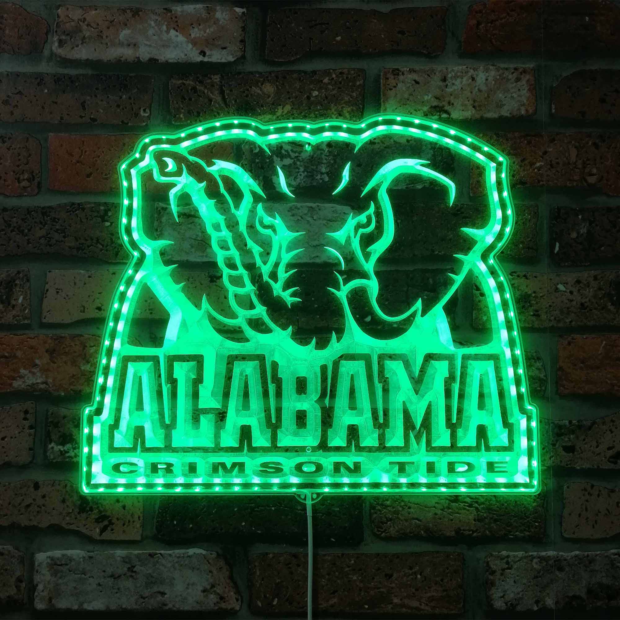 Alabama Crimson Tide Neon LED Sign with Dynamic RGB Colors - Image 6