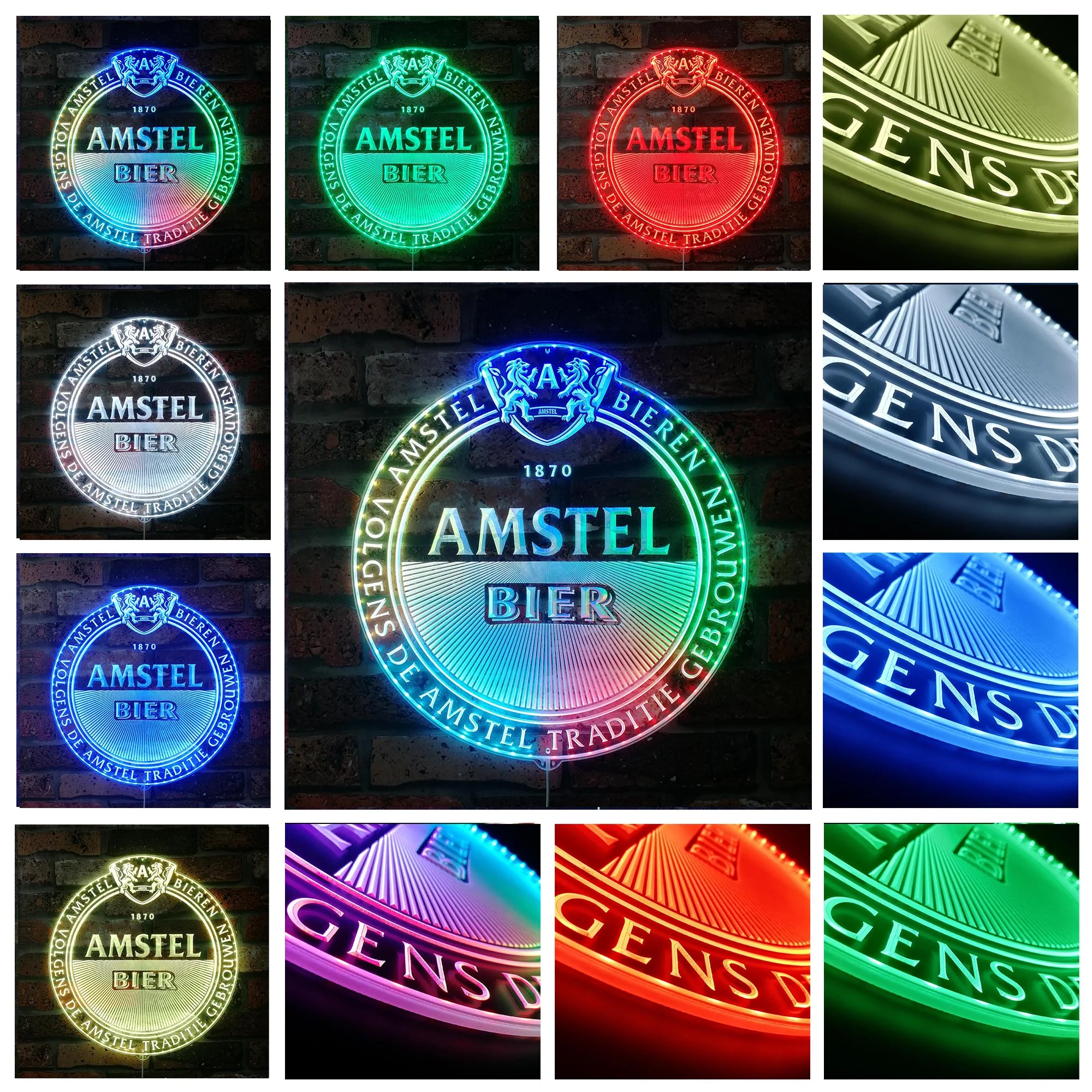 Amstel Bier Brewery Bar RGB Edge Lit LED Sign - Image 2