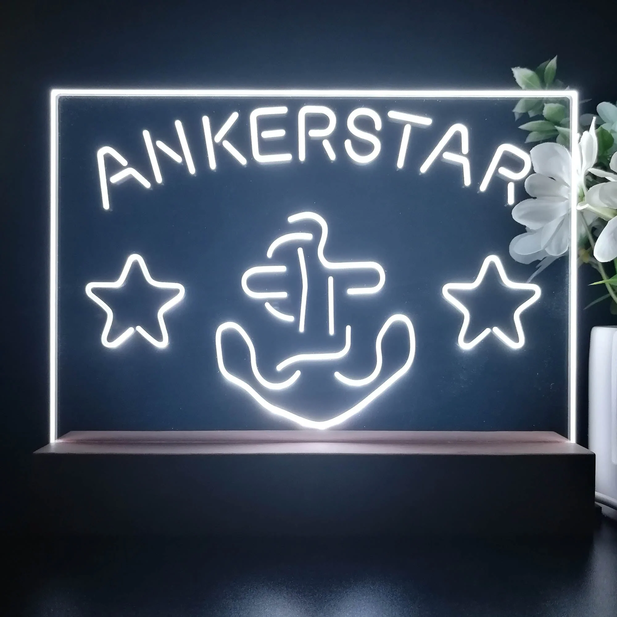 Ankerstar Anchor Cowboys Stars Beer Neon Sign Pub Bar Lamp