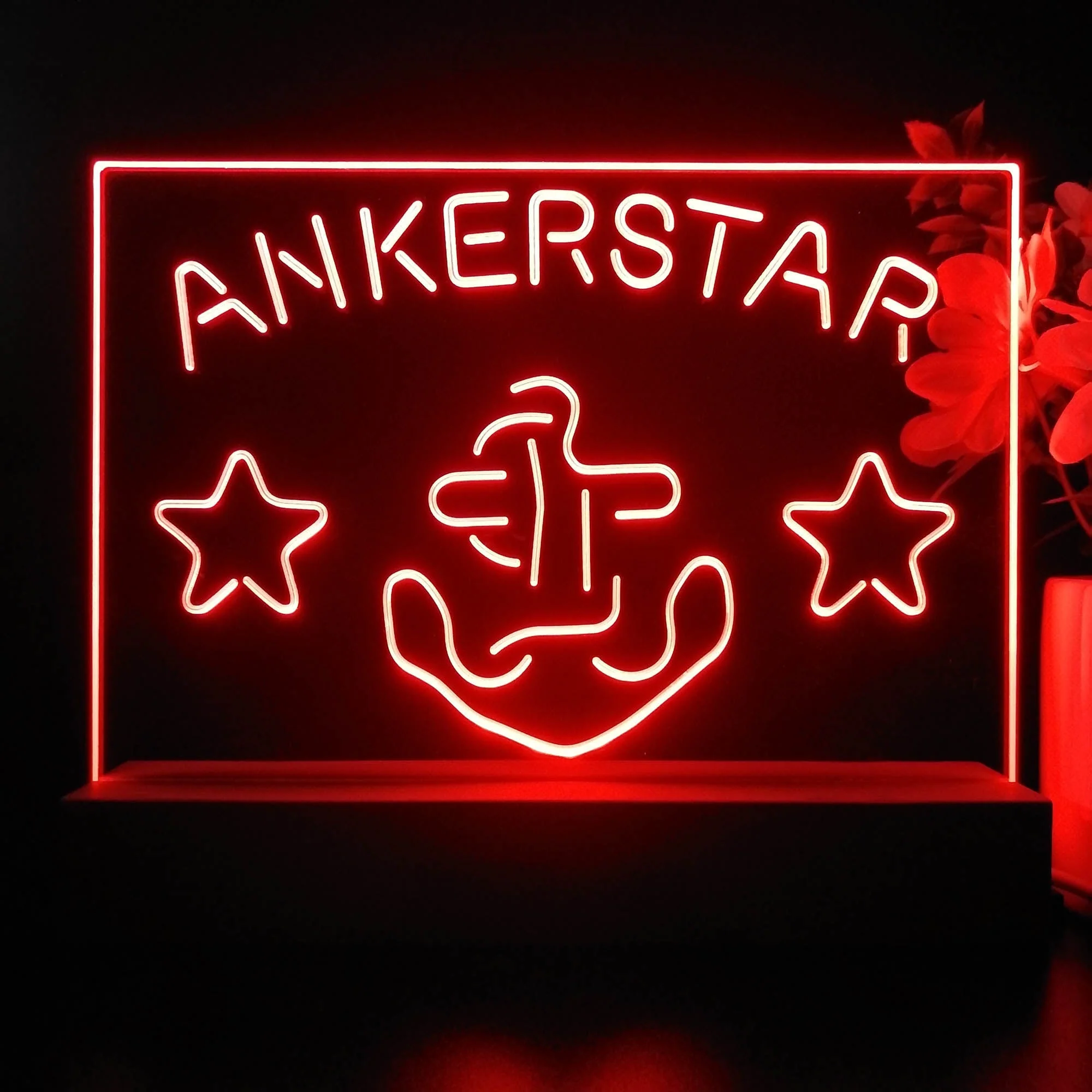 Ankerstar Anchor Cowboys Stars Beer Neon Sign Pub Bar Lamp - Image 2