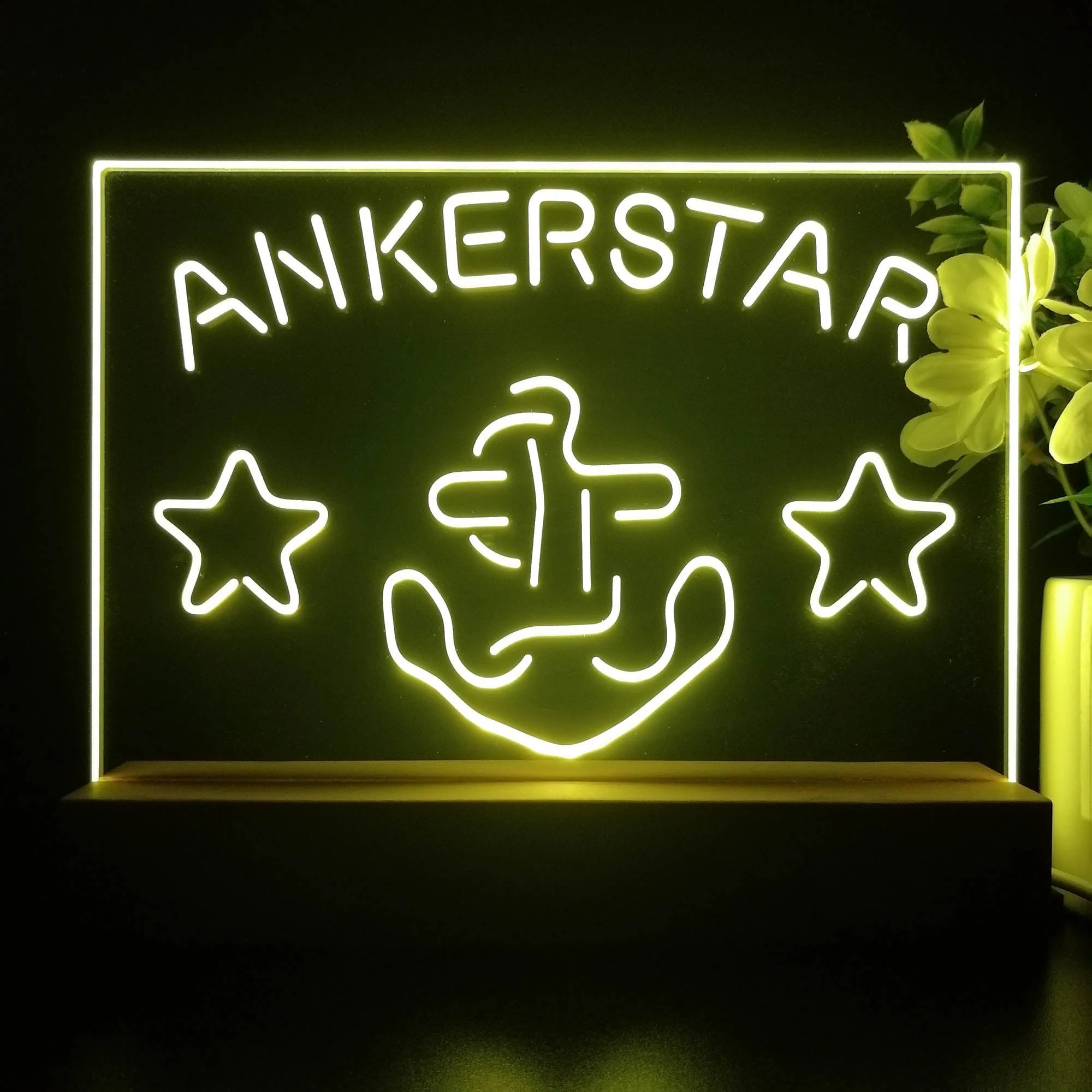 Ankerstar Anchor Cowboys Stars Beer Neon Sign Pub Bar Lamp - Image 3