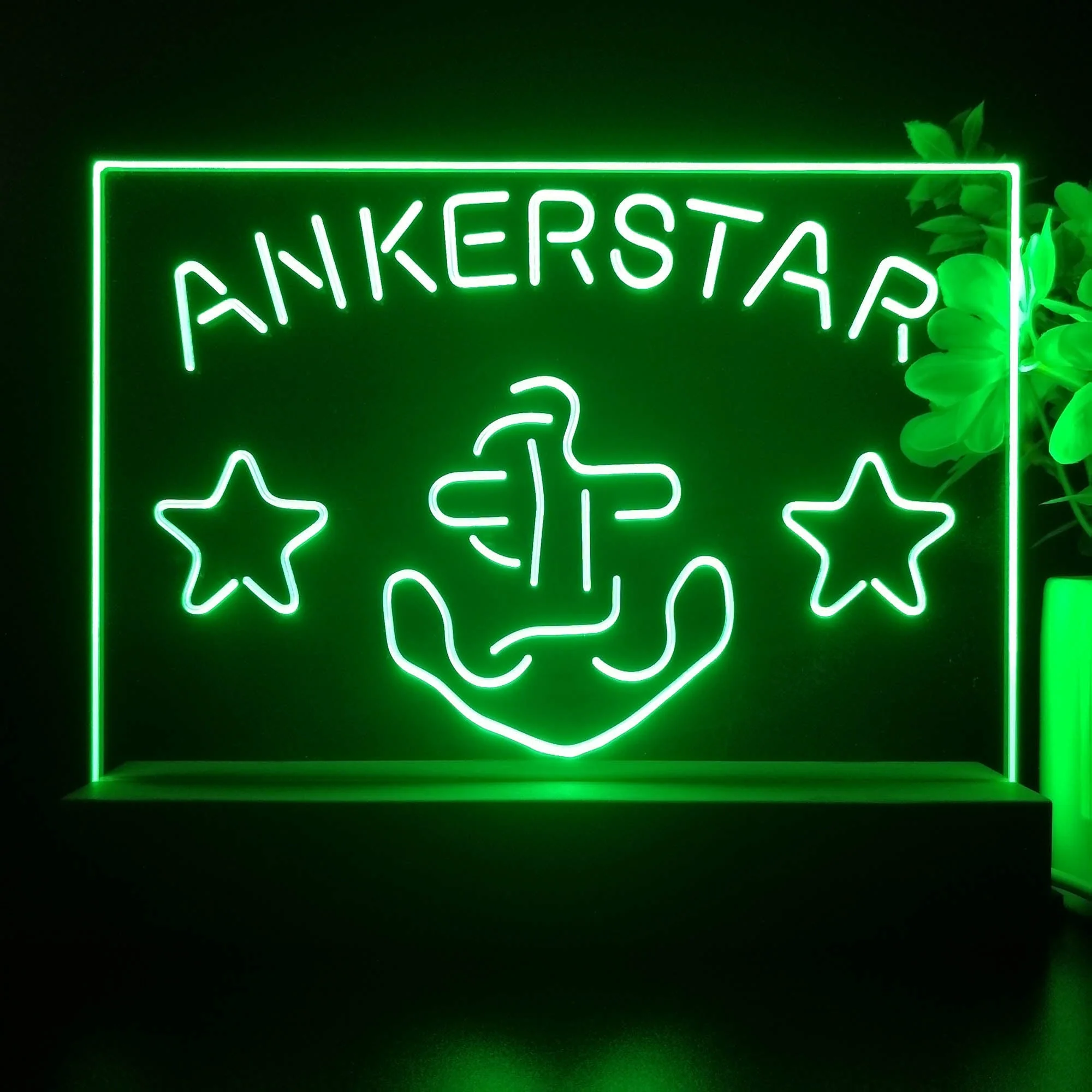 Ankerstar Anchor Cowboys Stars Beer Neon Sign Pub Bar Lamp - Image 4