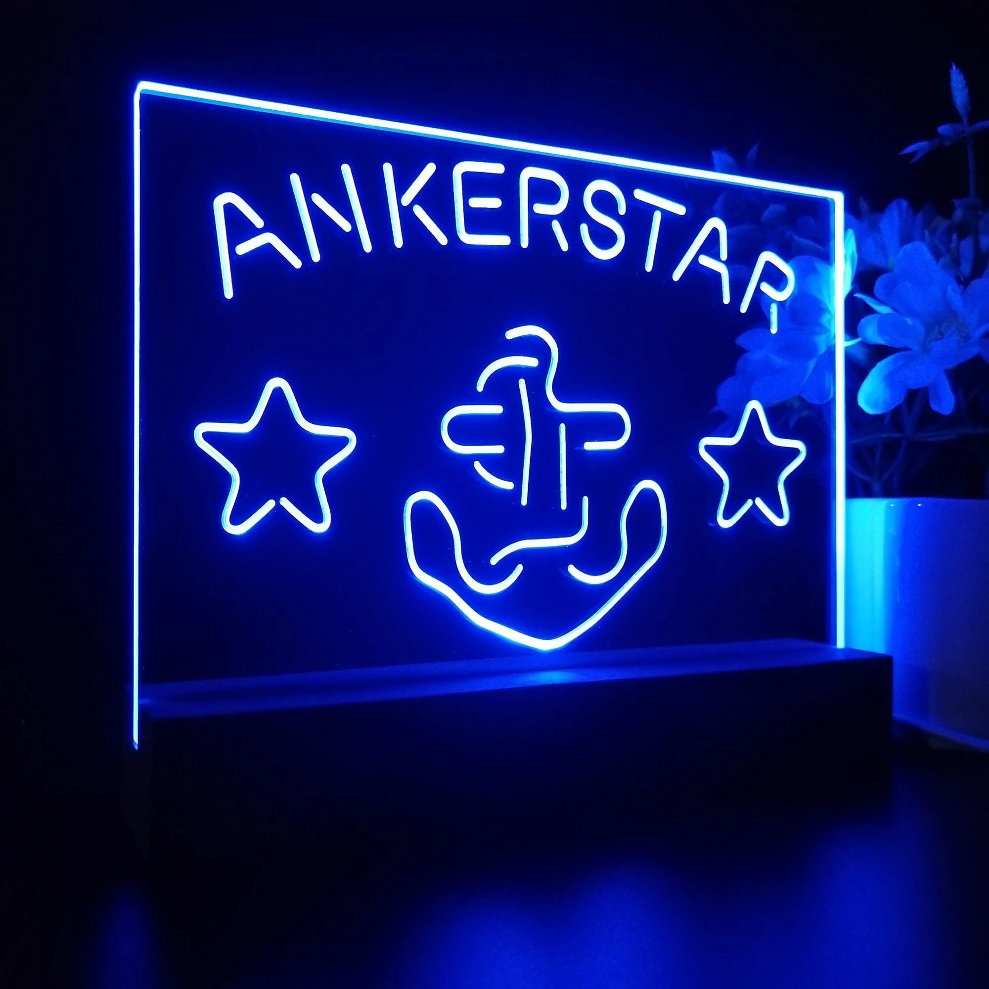 Ankerstar Anchor Cowboys Stars Beer Neon Sign Pub Bar Lamp - Image 5
