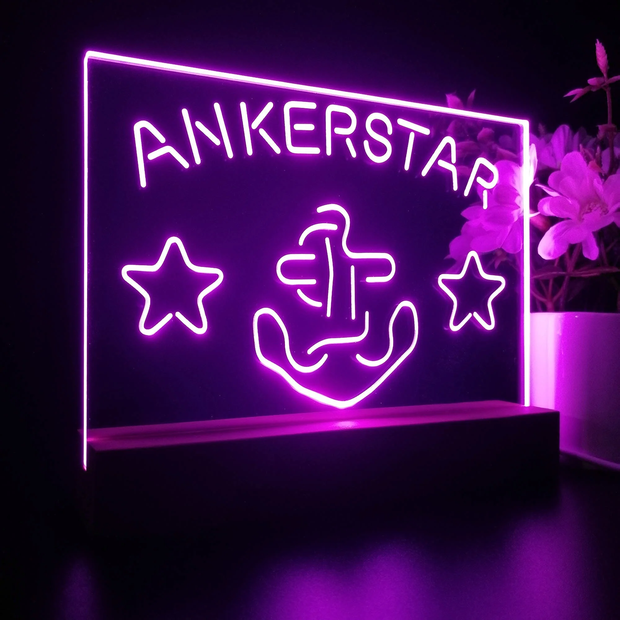 Ankerstar Anchor Cowboys Stars Beer Neon Sign Pub Bar Lamp - Image 6