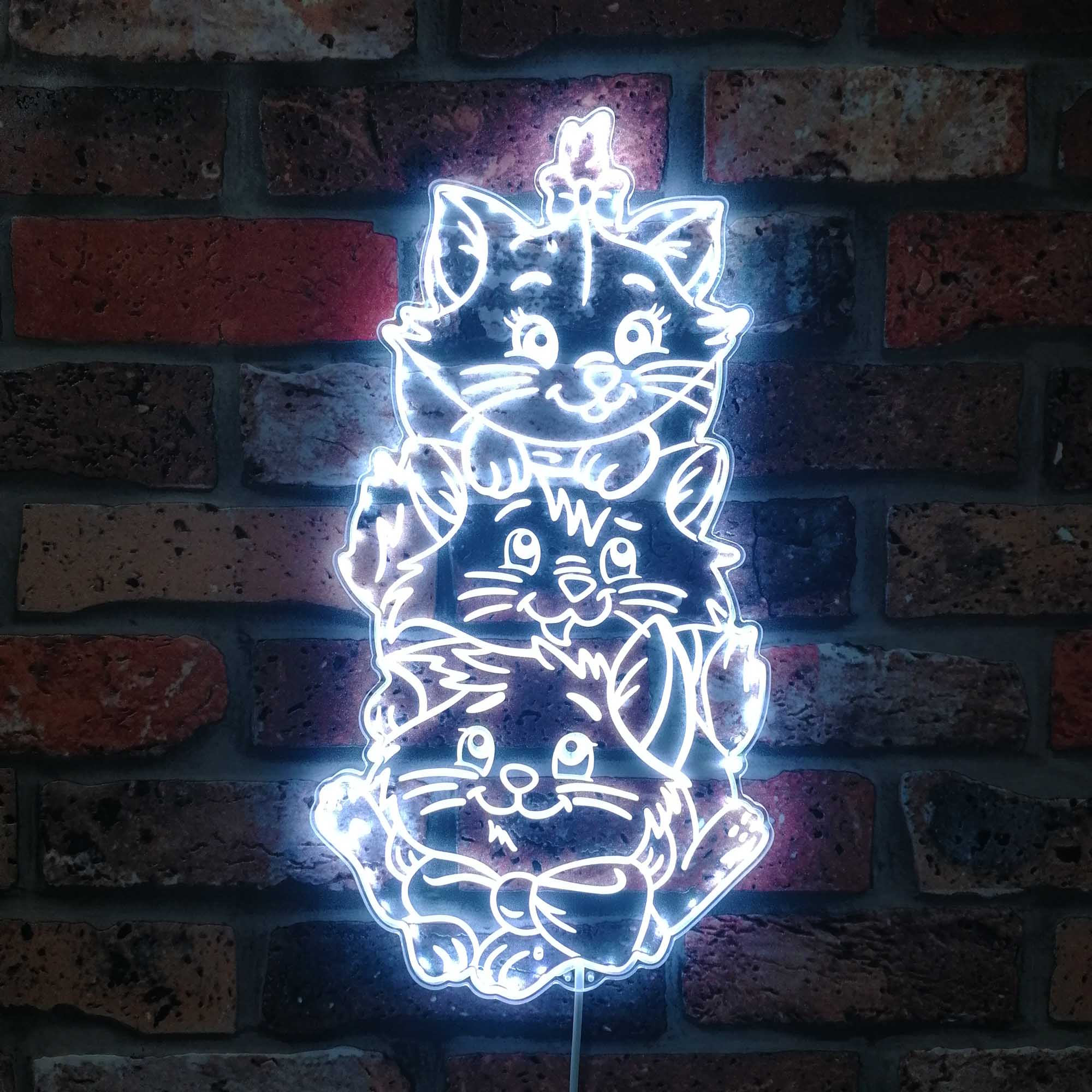 Aristocats Marie Toulouse Berlioz Neon LED Sign with Dynamic RGB Colors - Image 5