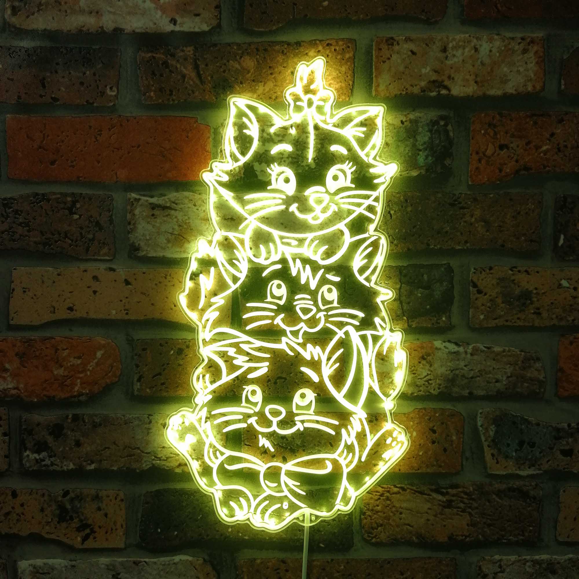 Aristocats Marie Toulouse Berlioz Neon LED Sign with Dynamic RGB Colors - Image 7