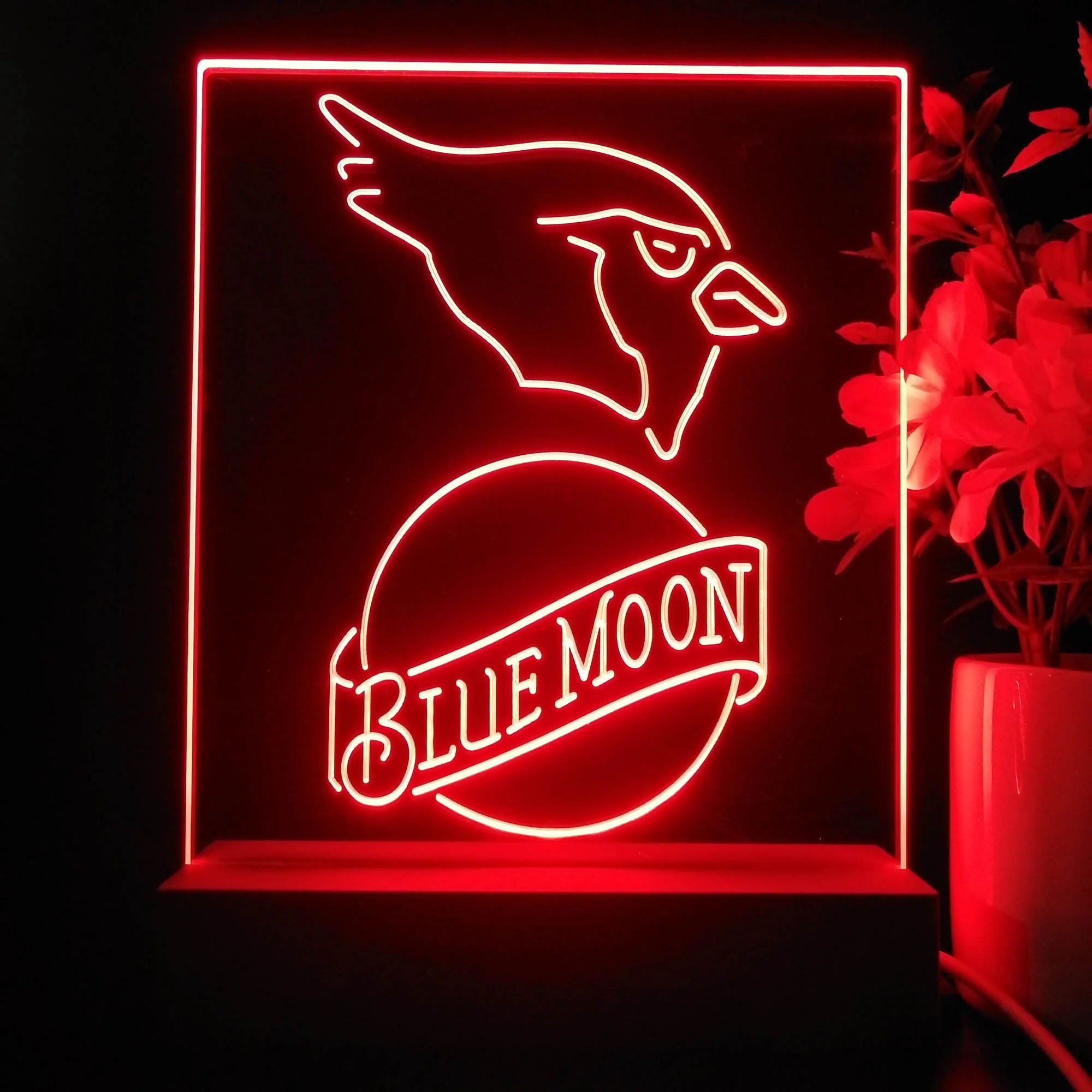 Arizona Cardinals Blue Moon Neon Sign Pub Bar Lamp - Image 2