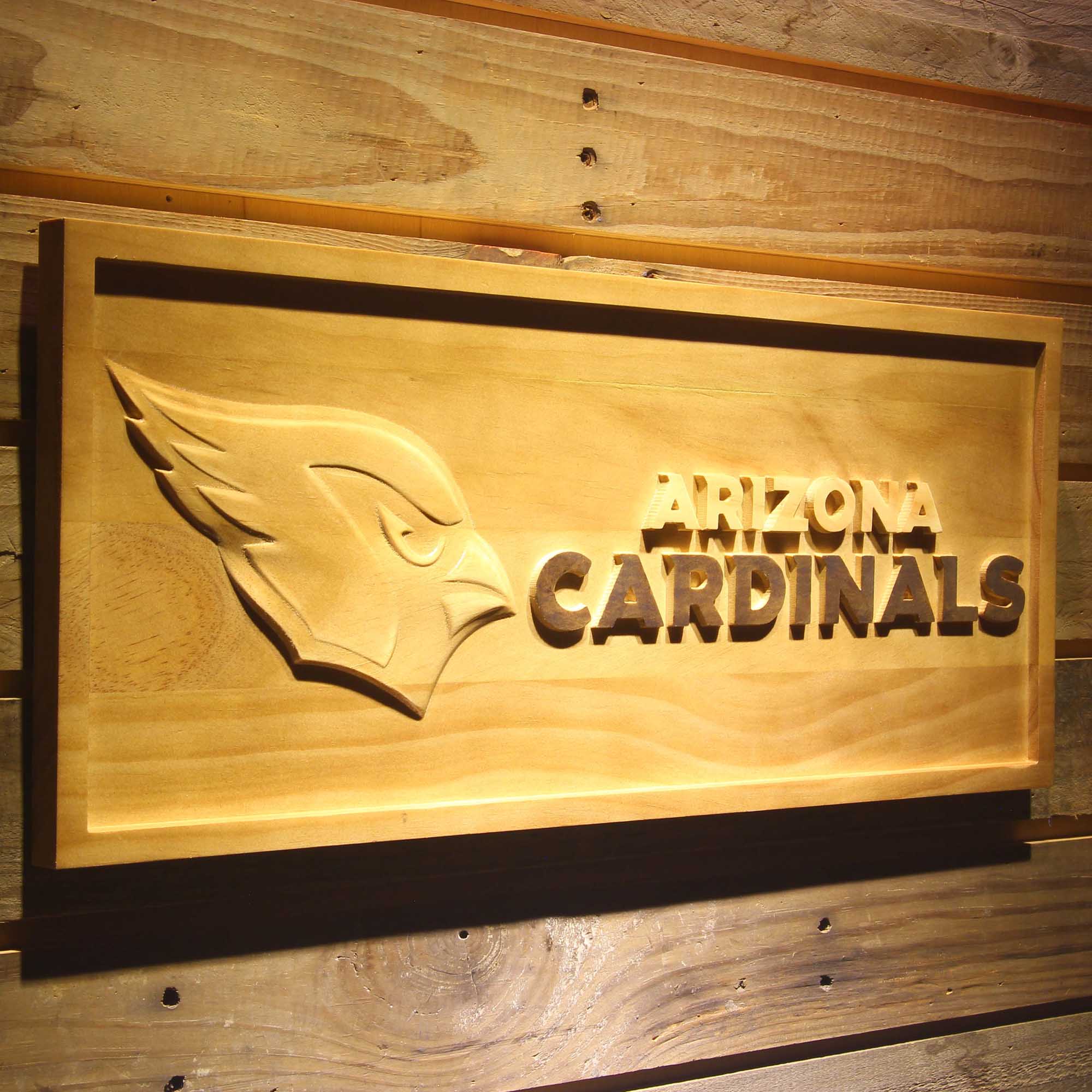 Arizona Cardinals 3D Solid Wooden Craving Sign - Image 2