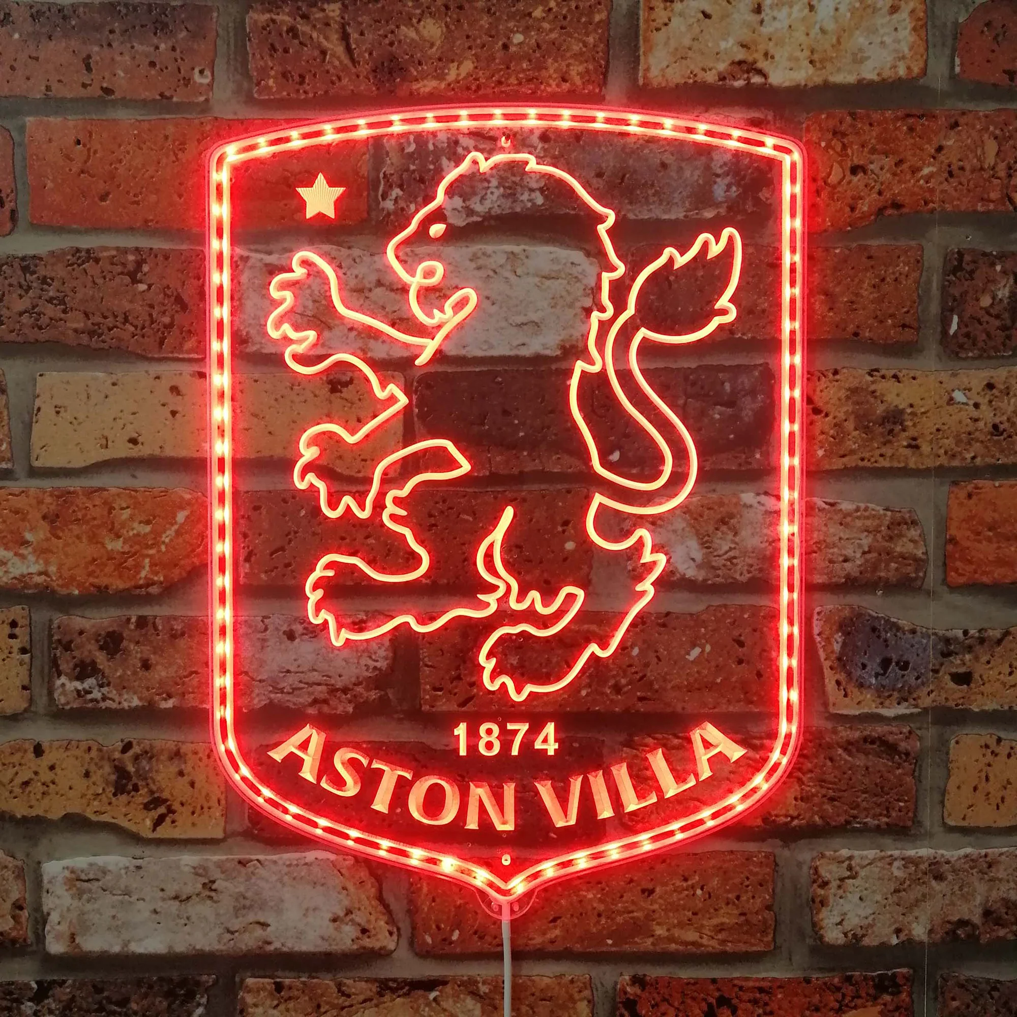 Aston Villa FC Neon LED Sign with Dynamic RGB Colors - Image 3
