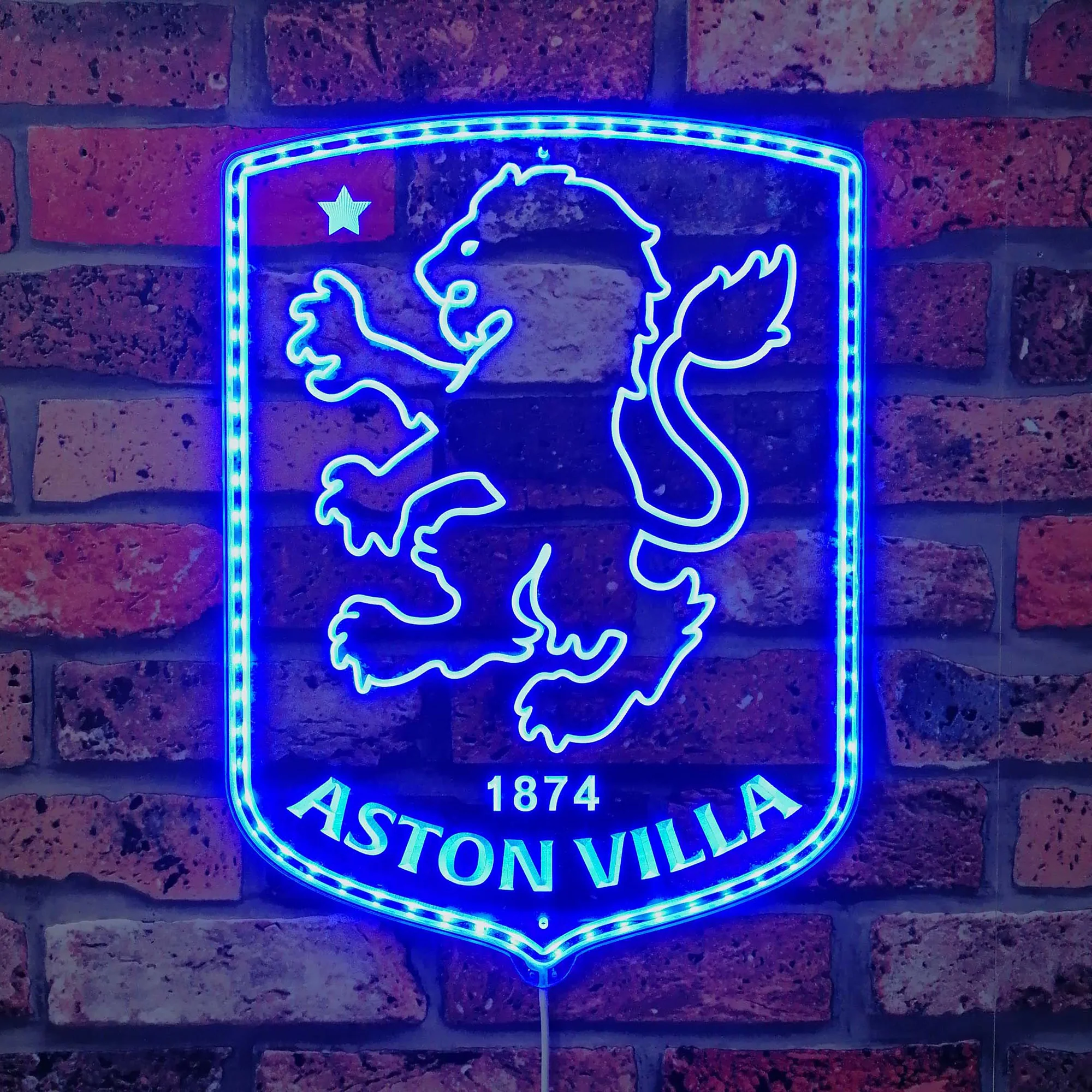 Aston Villa FC Neon LED Sign with Dynamic RGB Colors - Image 4