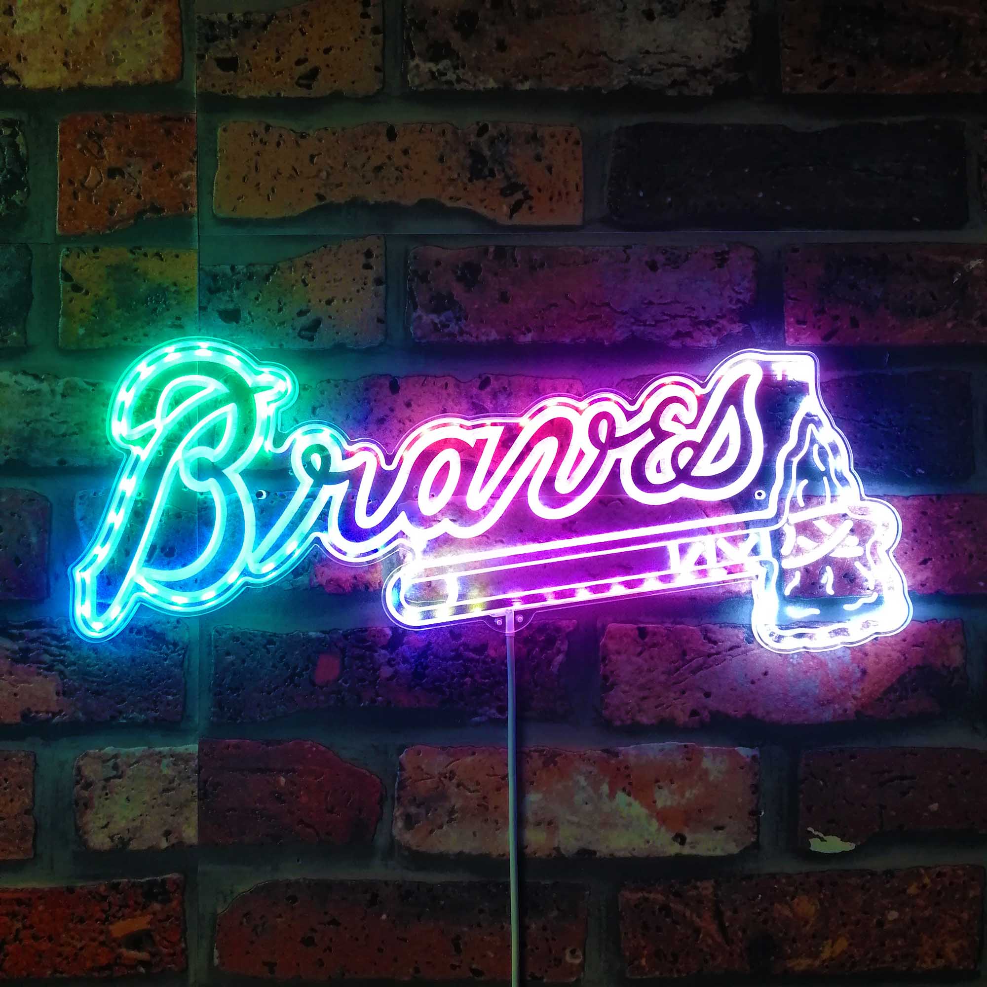 Atlanta Braves Neon LED Sign with Dynamic RGB Colors - Image 3