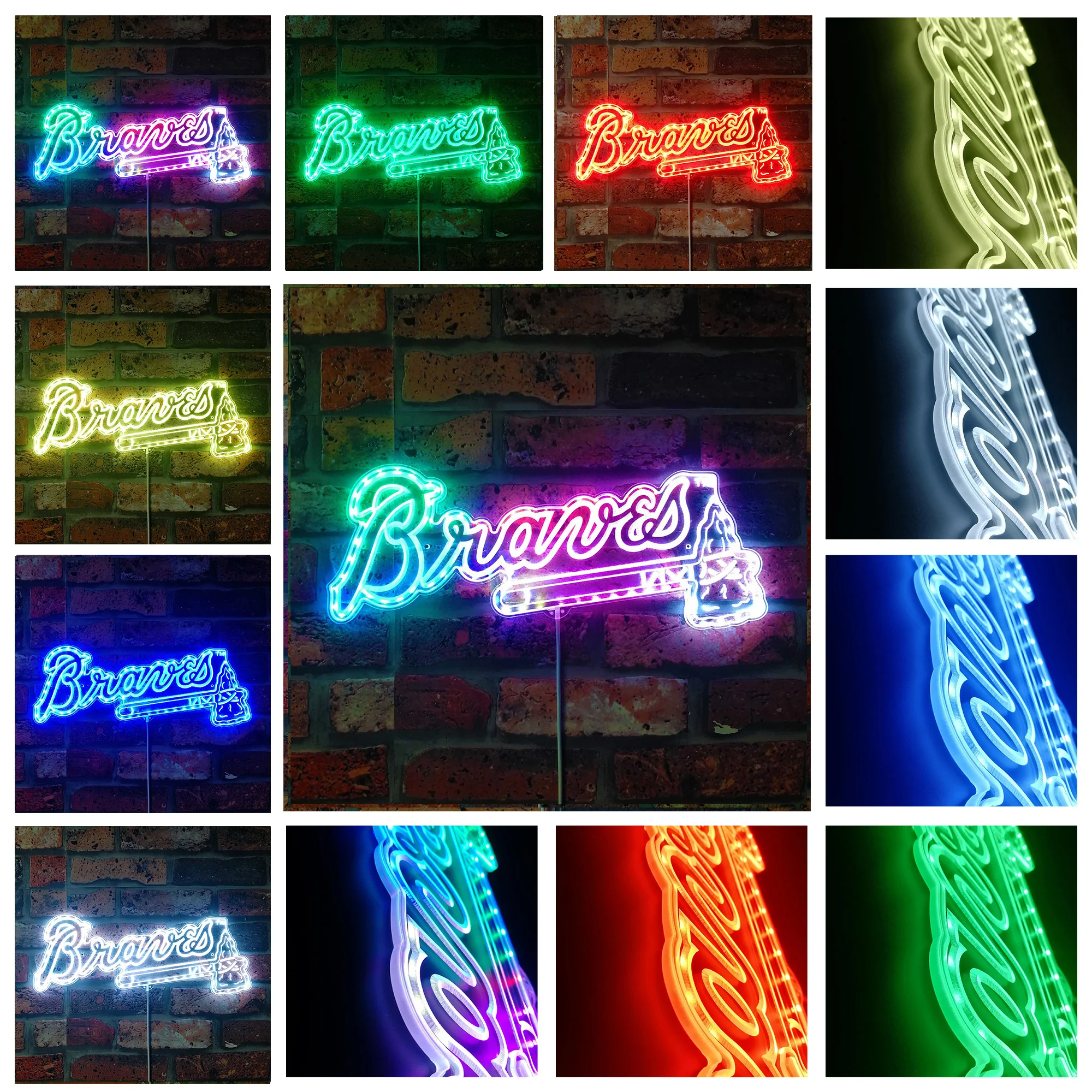 Atlanta Braves Neon LED Sign with Dynamic RGB Colors - Image 4