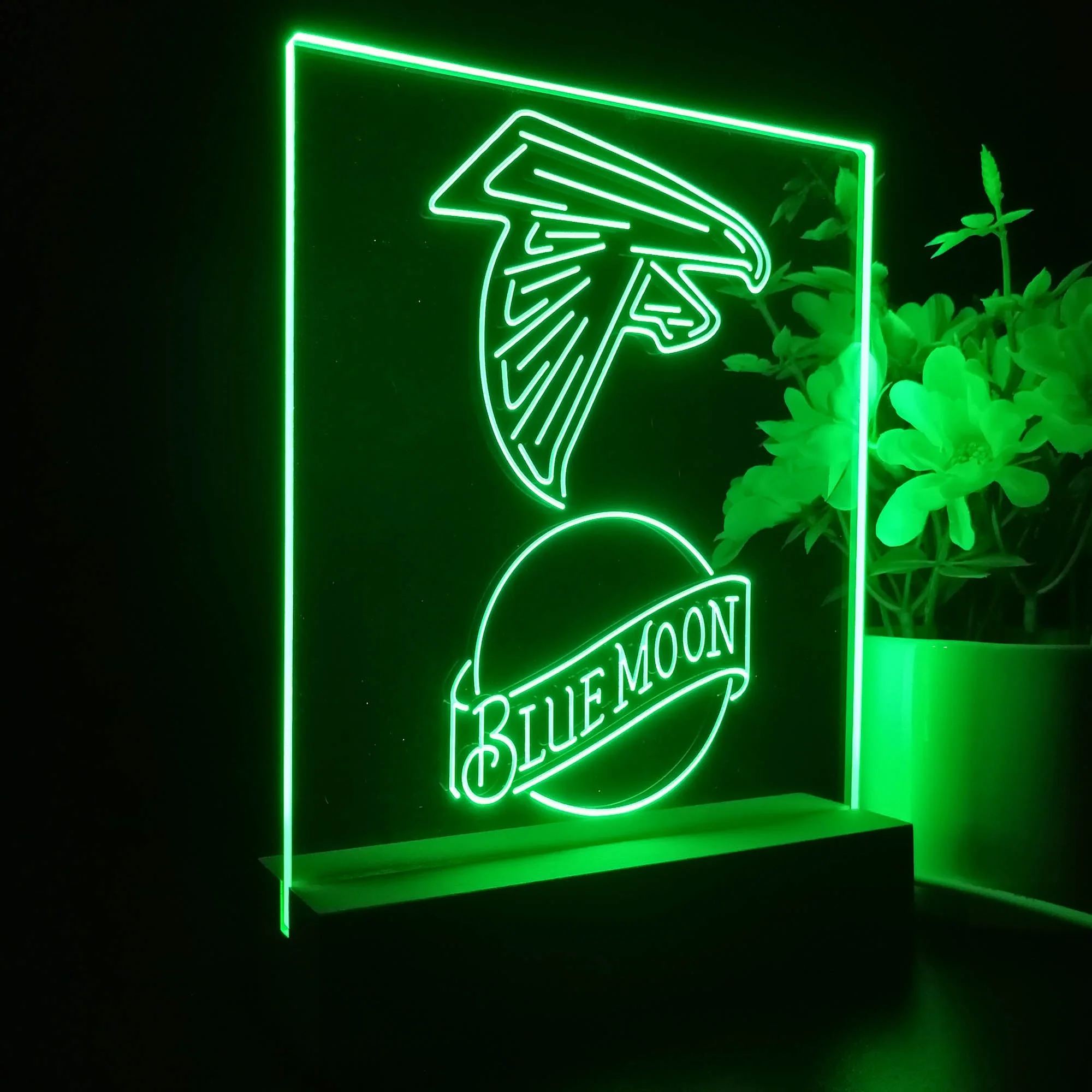Atlanta Falcons Blue Moon Neon Sign Pub Bar Lamp - Image 5
