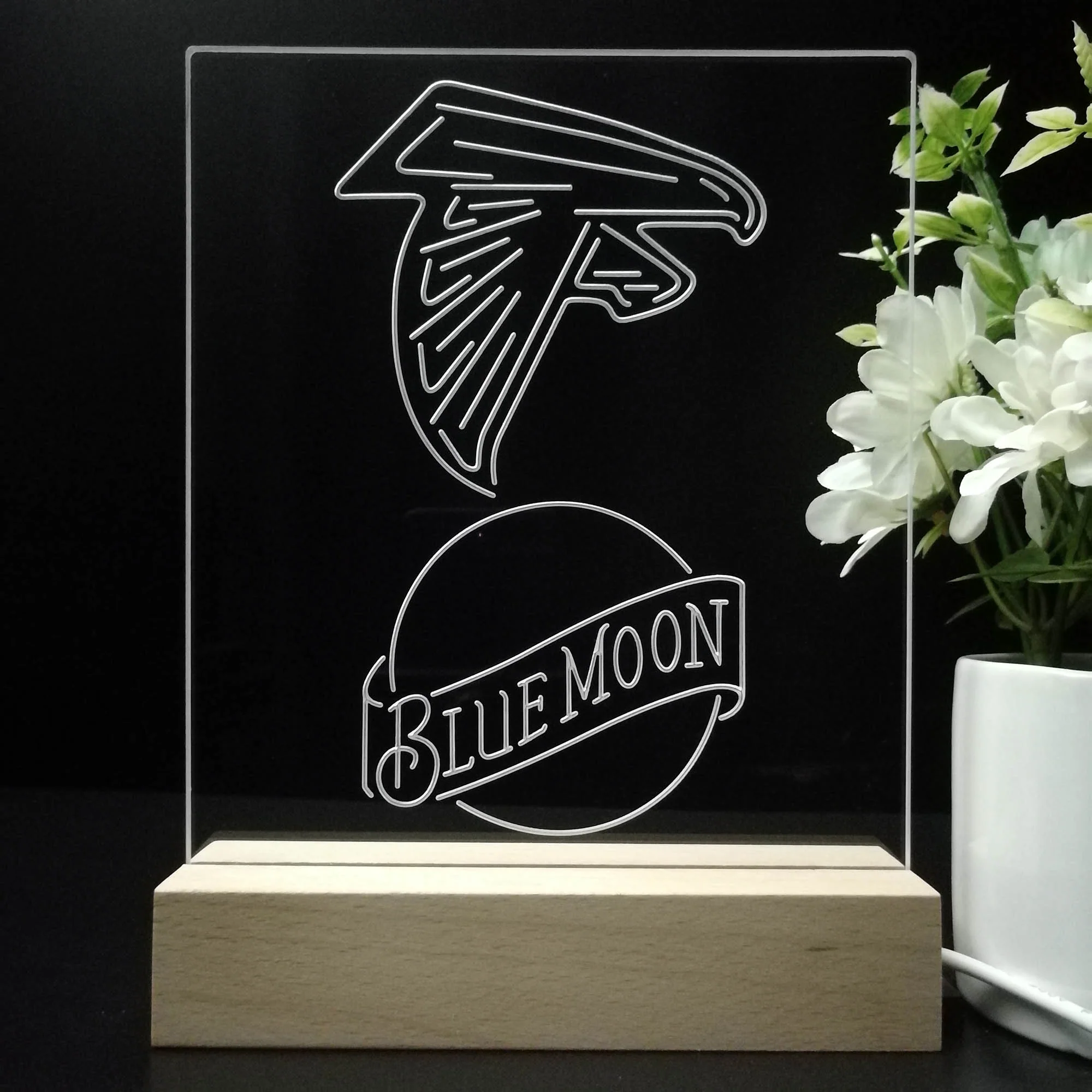 Atlanta Falcons Blue Moon Neon Sign Pub Bar Lamp - Image 8