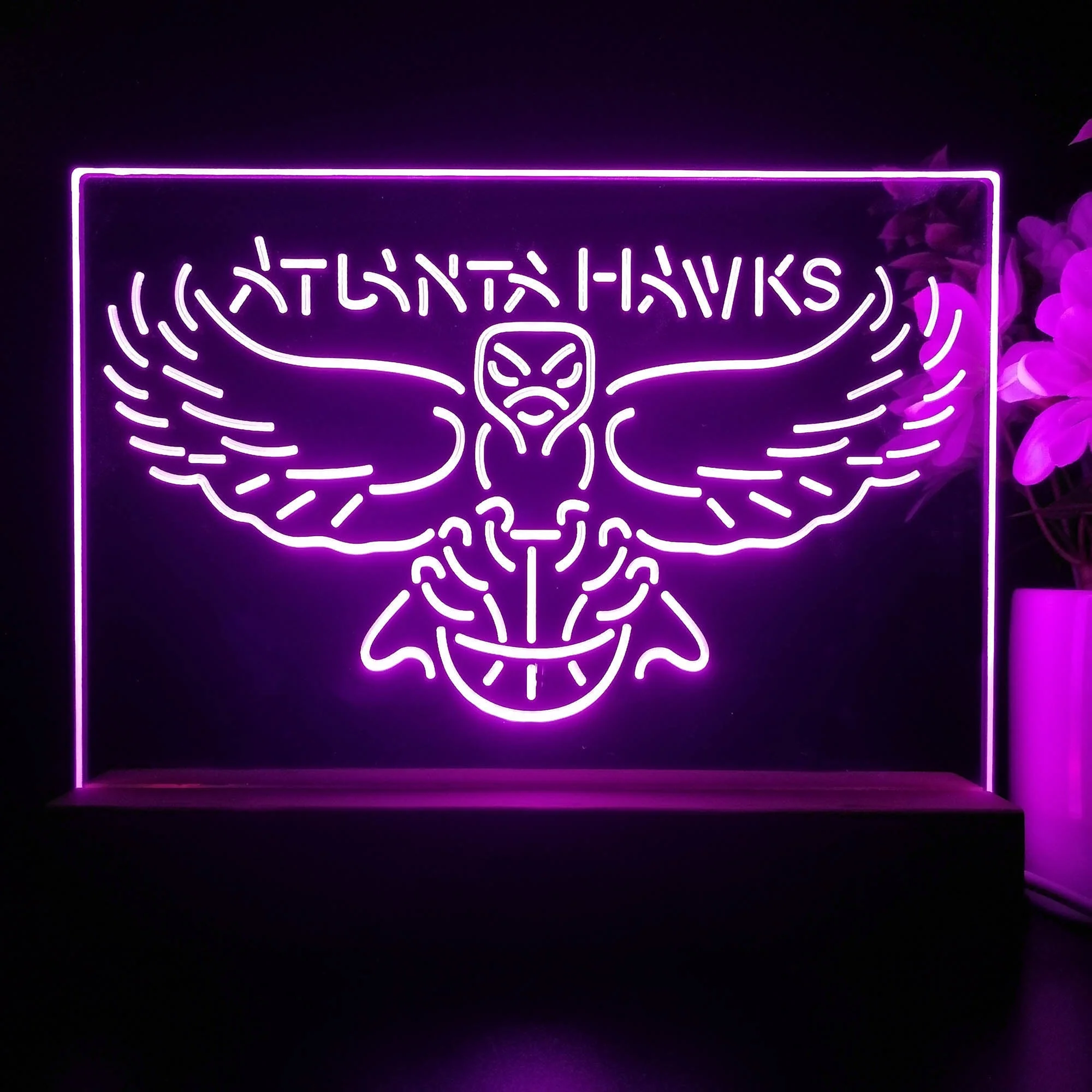 Atlanta Hawks 3D Illusion Night Light Desk Lamp - Image 3