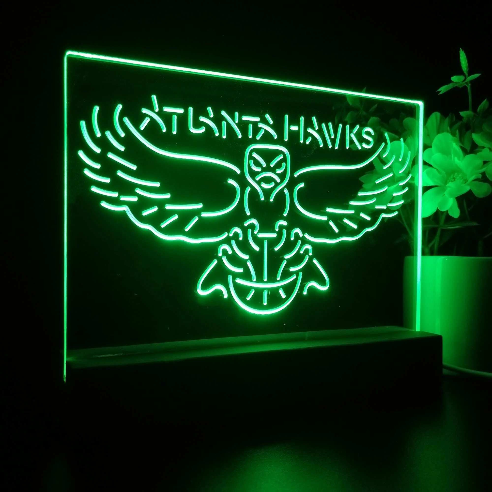 Atlanta Hawks 3D Illusion Night Light Desk Lamp - Image 5
