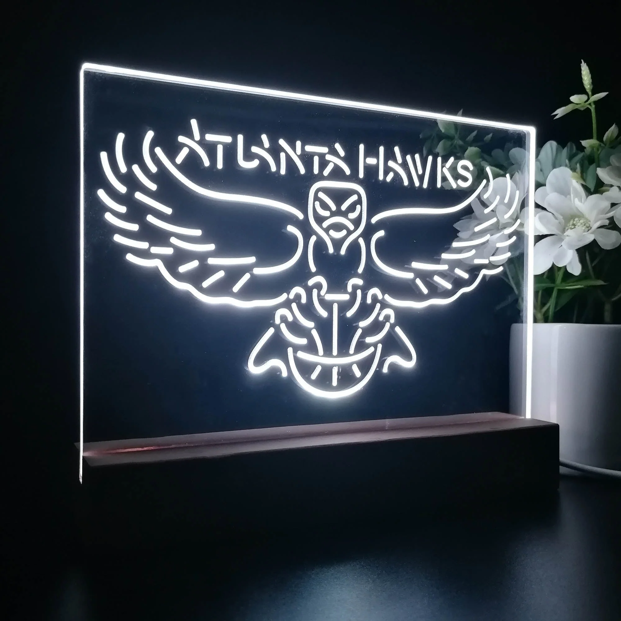 Atlanta Hawks 3D Illusion Night Light Desk Lamp - Image 7