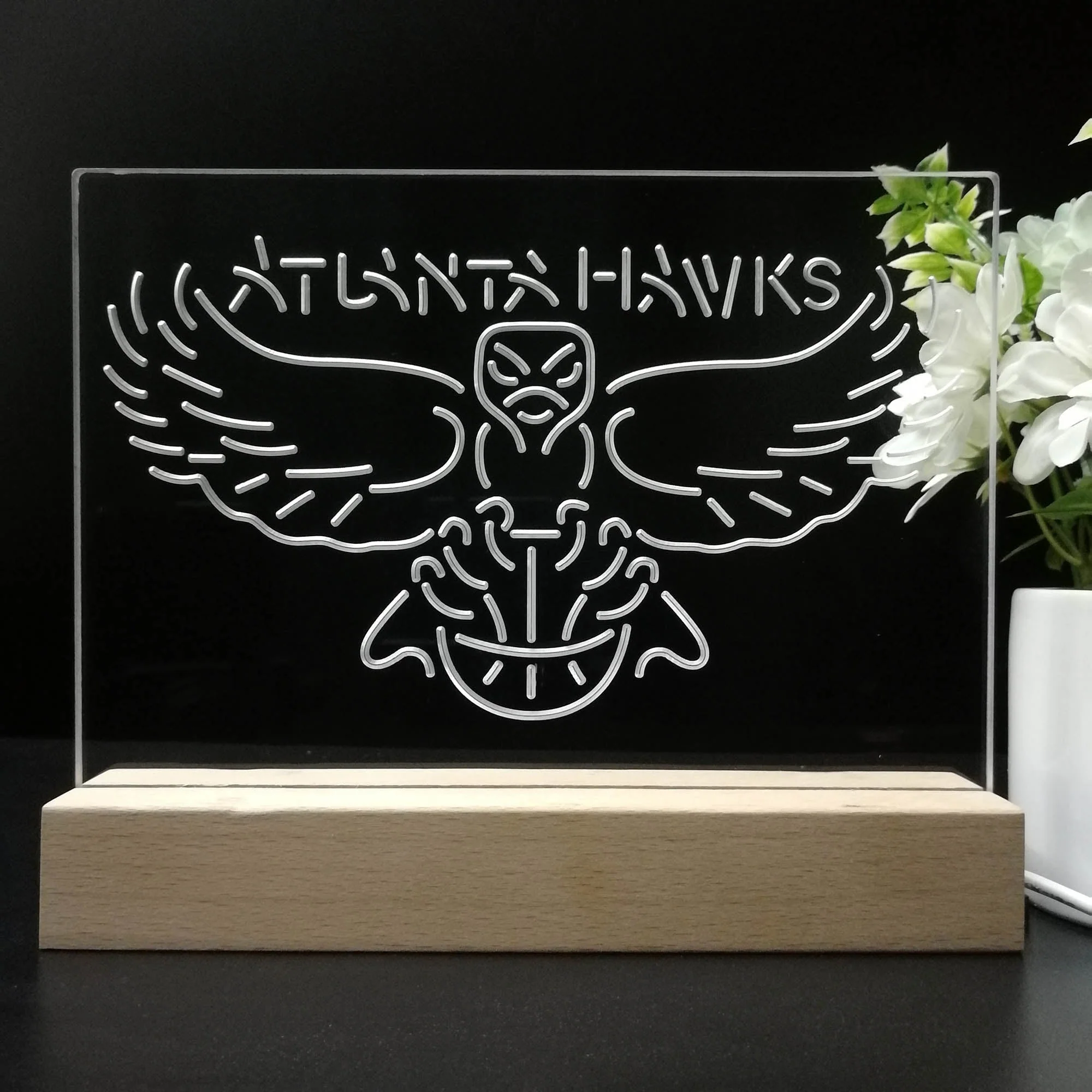 Atlanta Hawks 3D Illusion Night Light Desk Lamp - Image 8