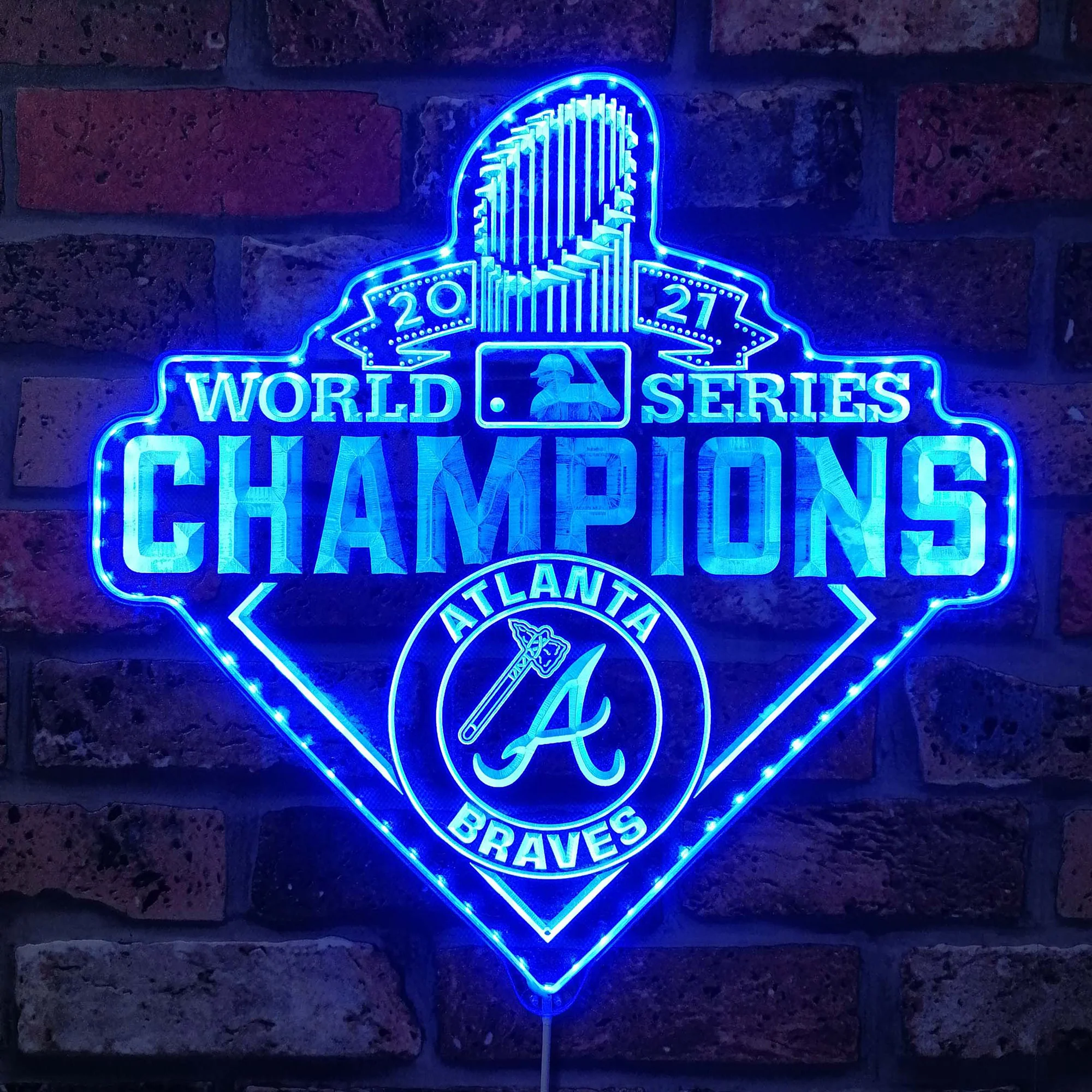 Atlanta Braves 2021 world champions Neon LED Sign with Dynamic RGB Colors - Image 4