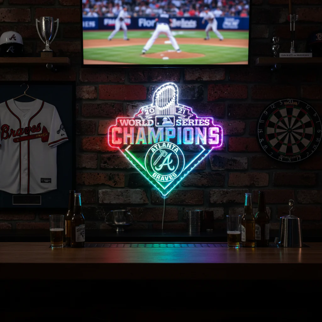 Atlanta Braves 2021 world champions Neon LED Sign with Dynamic RGB Colors - Image 8