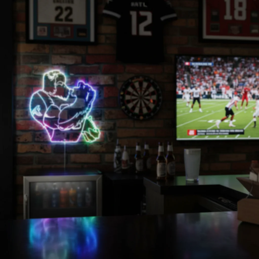 Atlantic Falcons NFL Neon LED Sign with Dynamic RGB Colors - Image 8