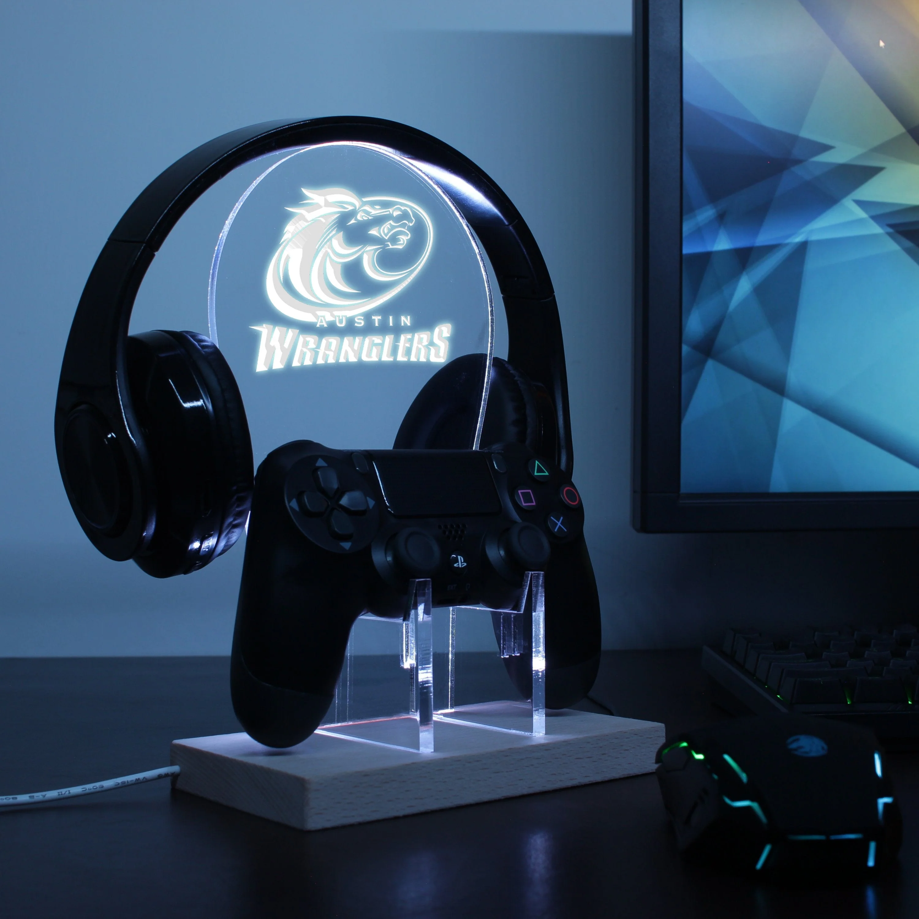 Austin Wranglers LED Gaming Headset Controller Stand - Image 3