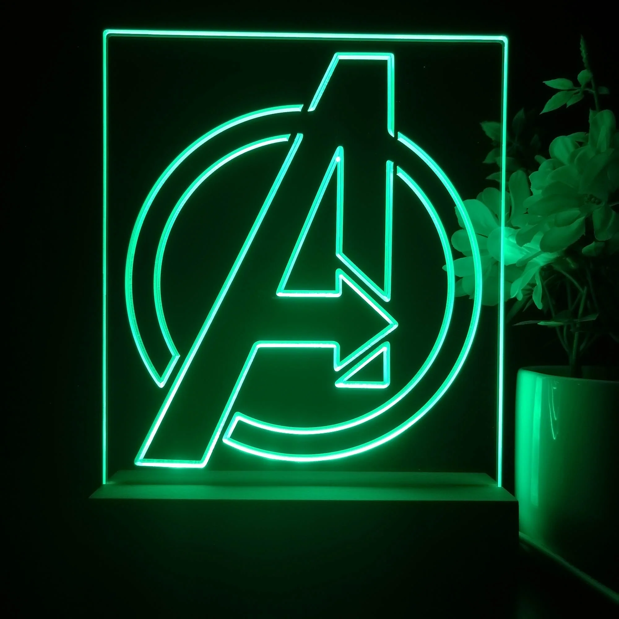 Avengers Logo 3D Illusion Night Light Desk Lamp - Image 3