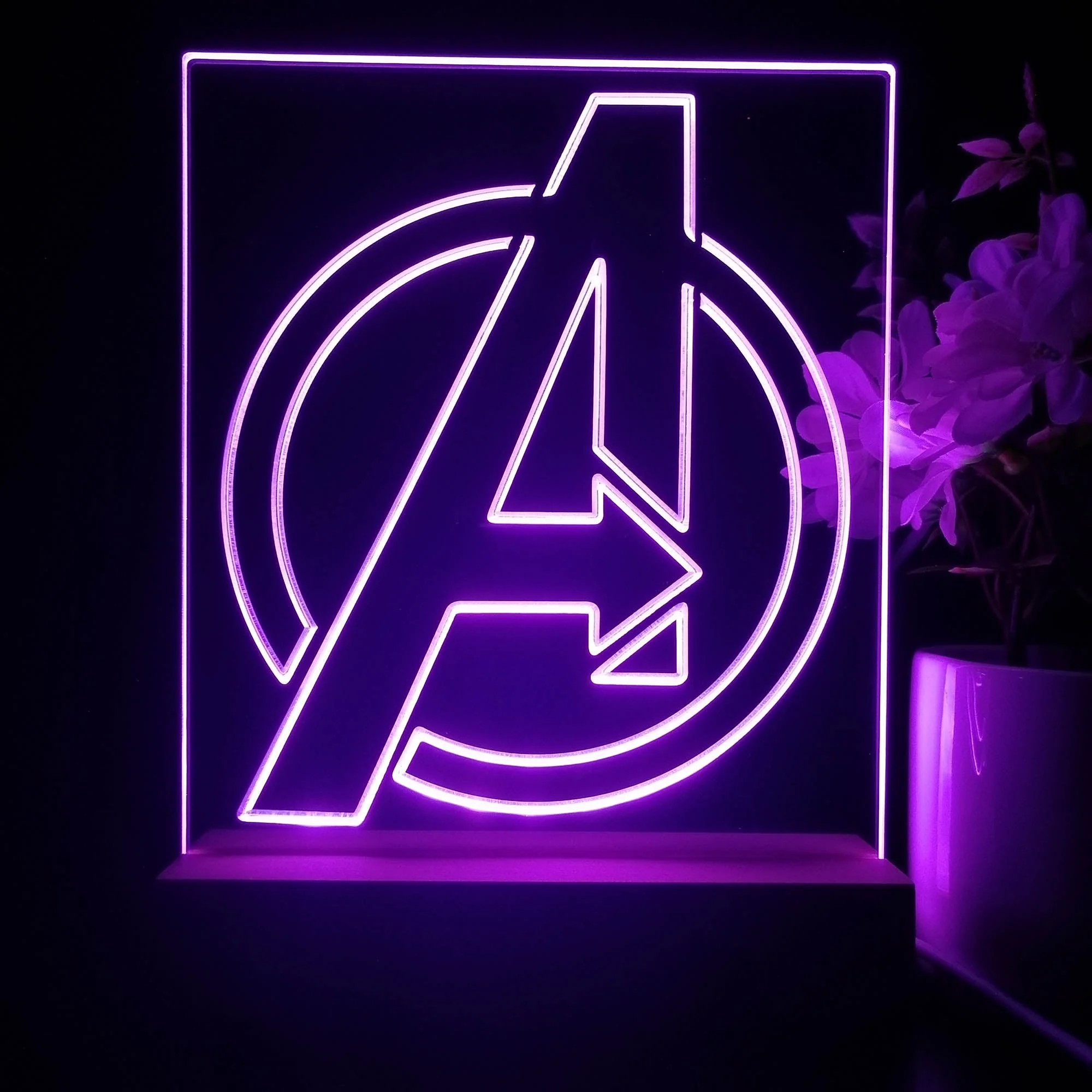 Avengers Logo 3D Illusion Night Light Desk Lamp - Image 4