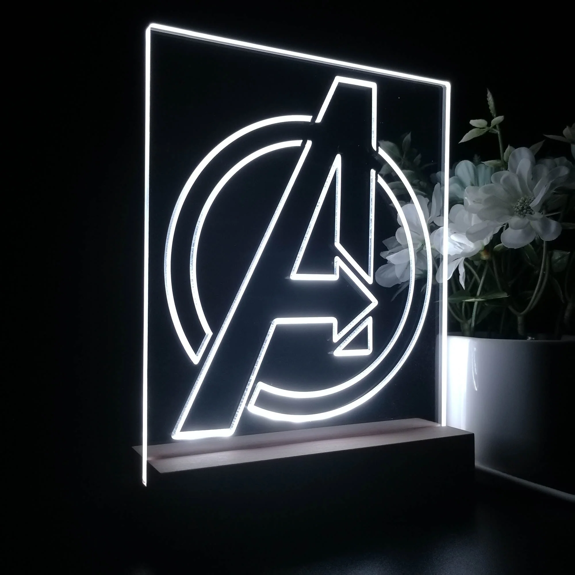 Avengers Logo 3D Illusion Night Light Desk Lamp - Image 6