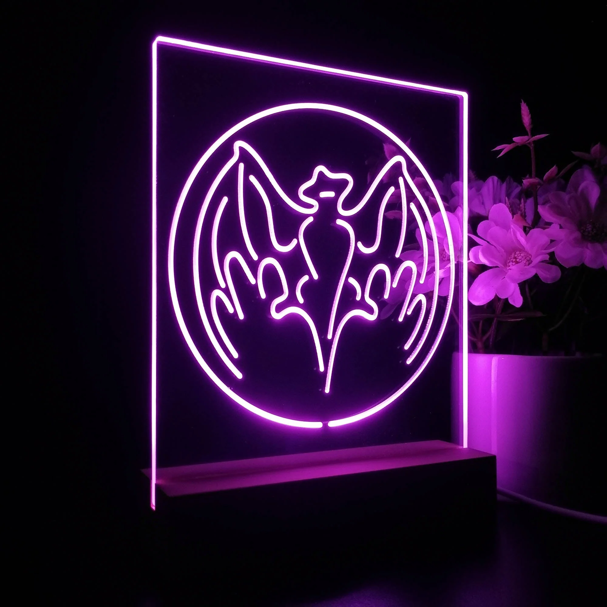 Bacardi Bat Beer Bar 3D Illusion Night Light Desk Lamp - Image 6