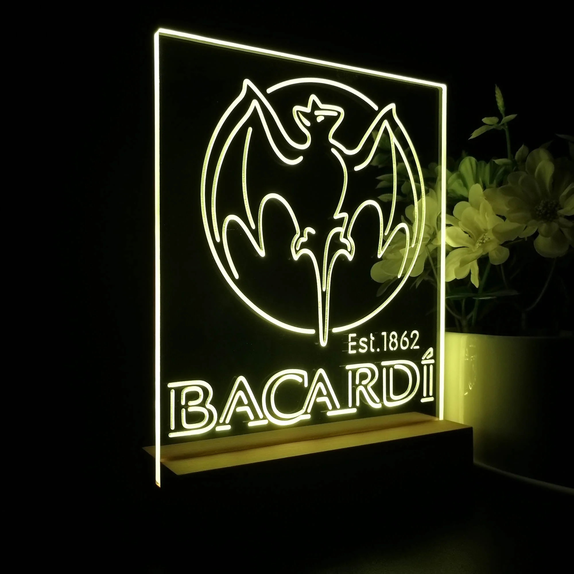 Bacardi Bat Est. 1862 3D Illusion Night Light Desk Lamp - Image 5