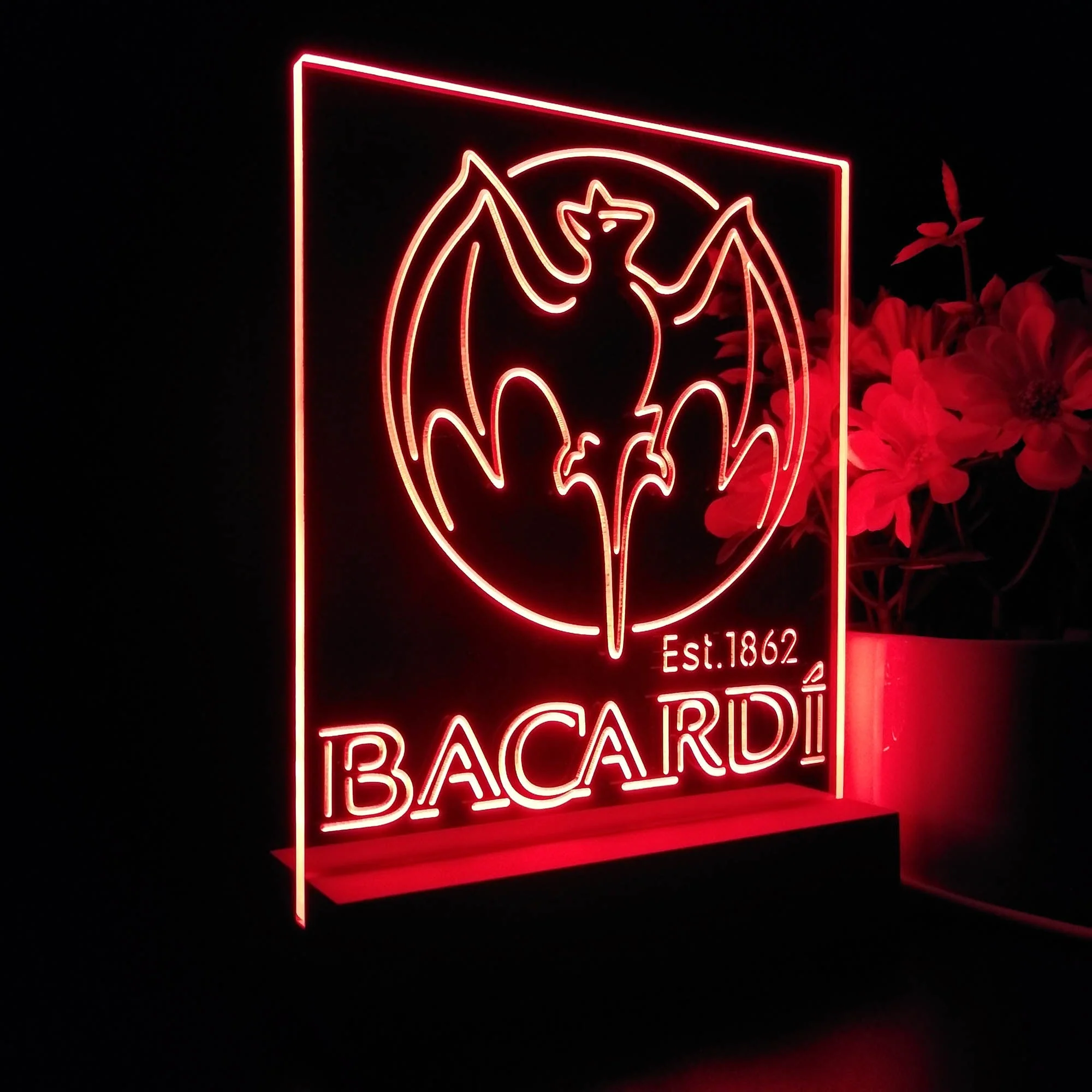 Bacardi Bat Est. 1862 3D Illusion Night Light Desk Lamp - Image 7