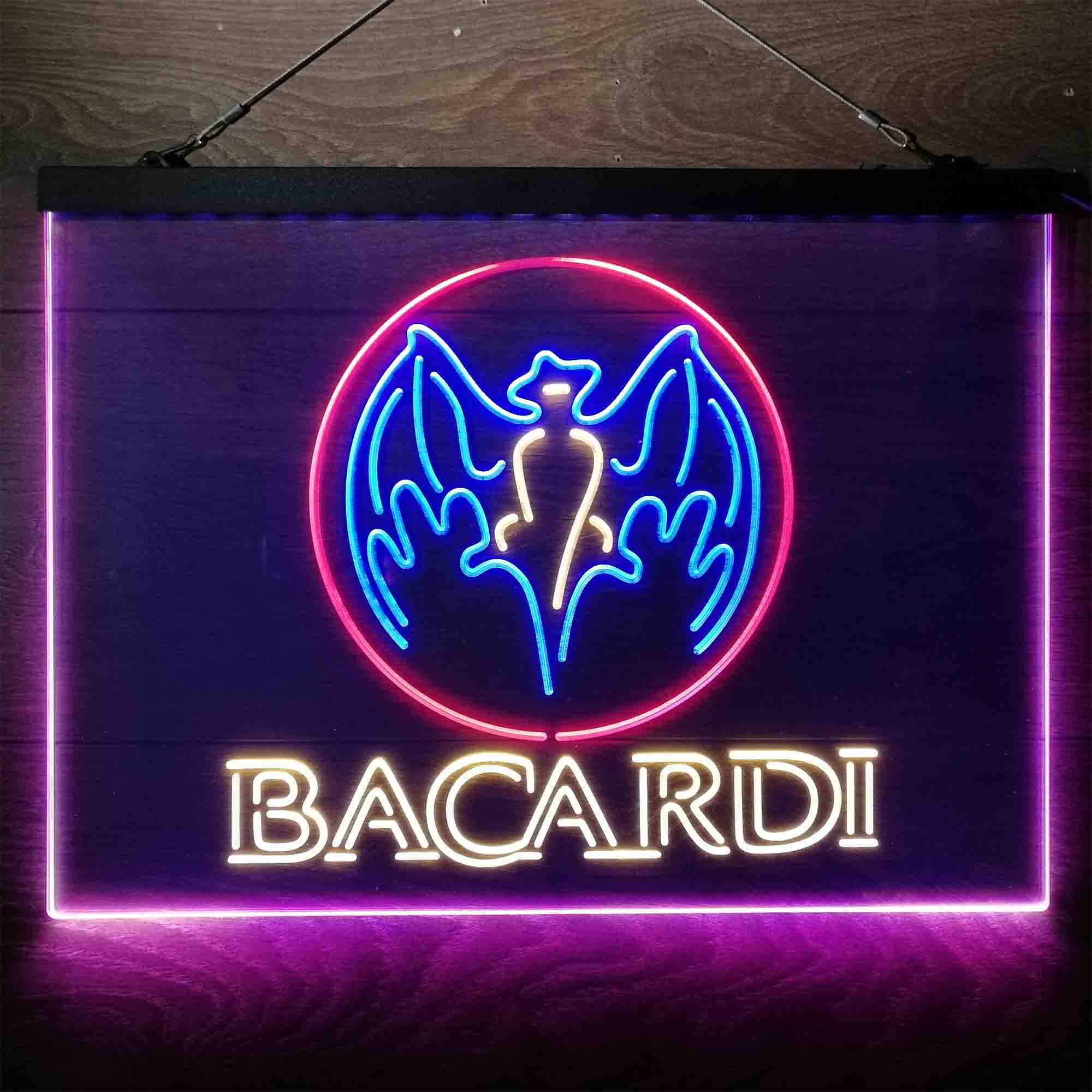 Bacardi Bat Man Cave  Neon 3-Color LED Sign - Image 6