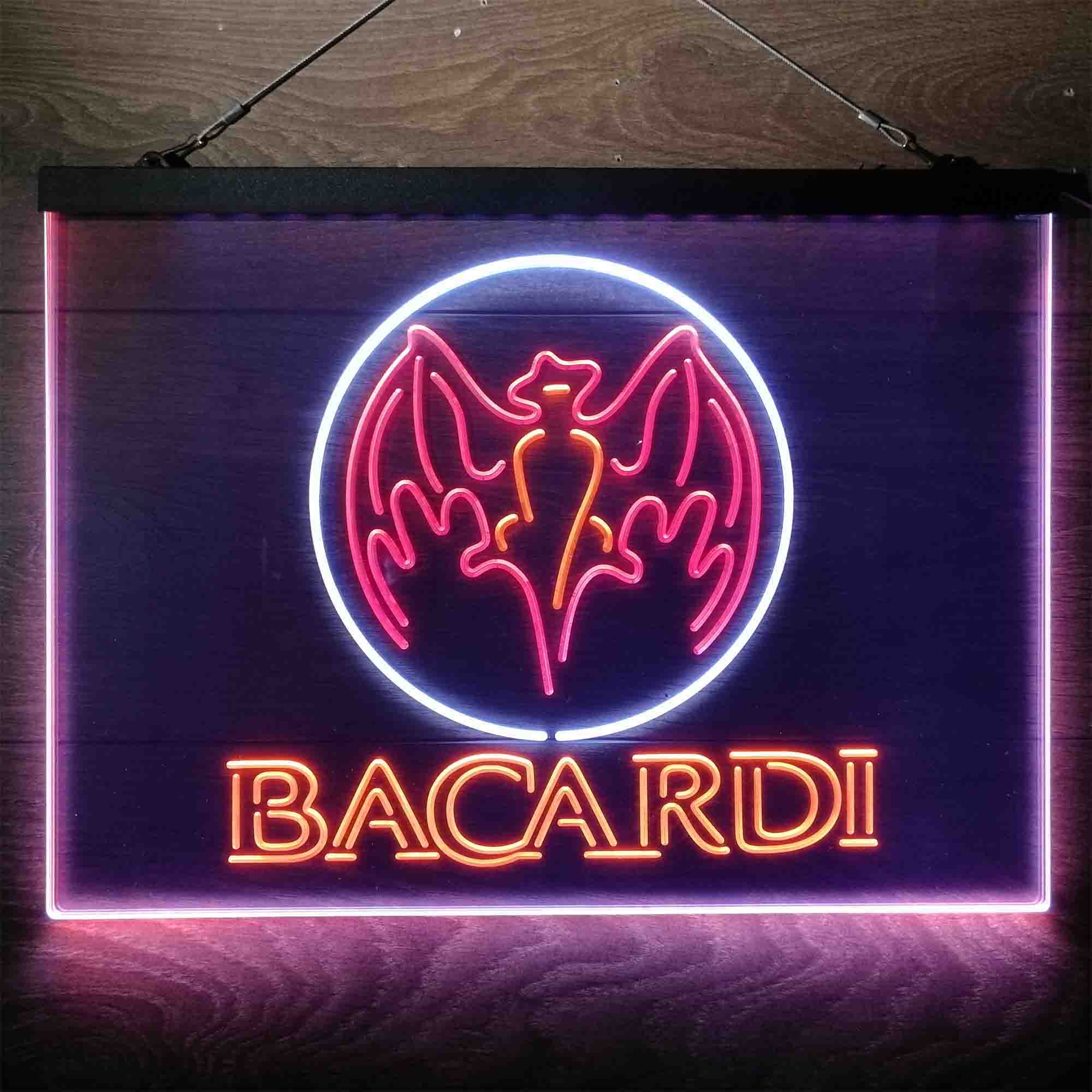 Bacardi Bat Man Cave  Neon 3-Color LED Sign - Image 7