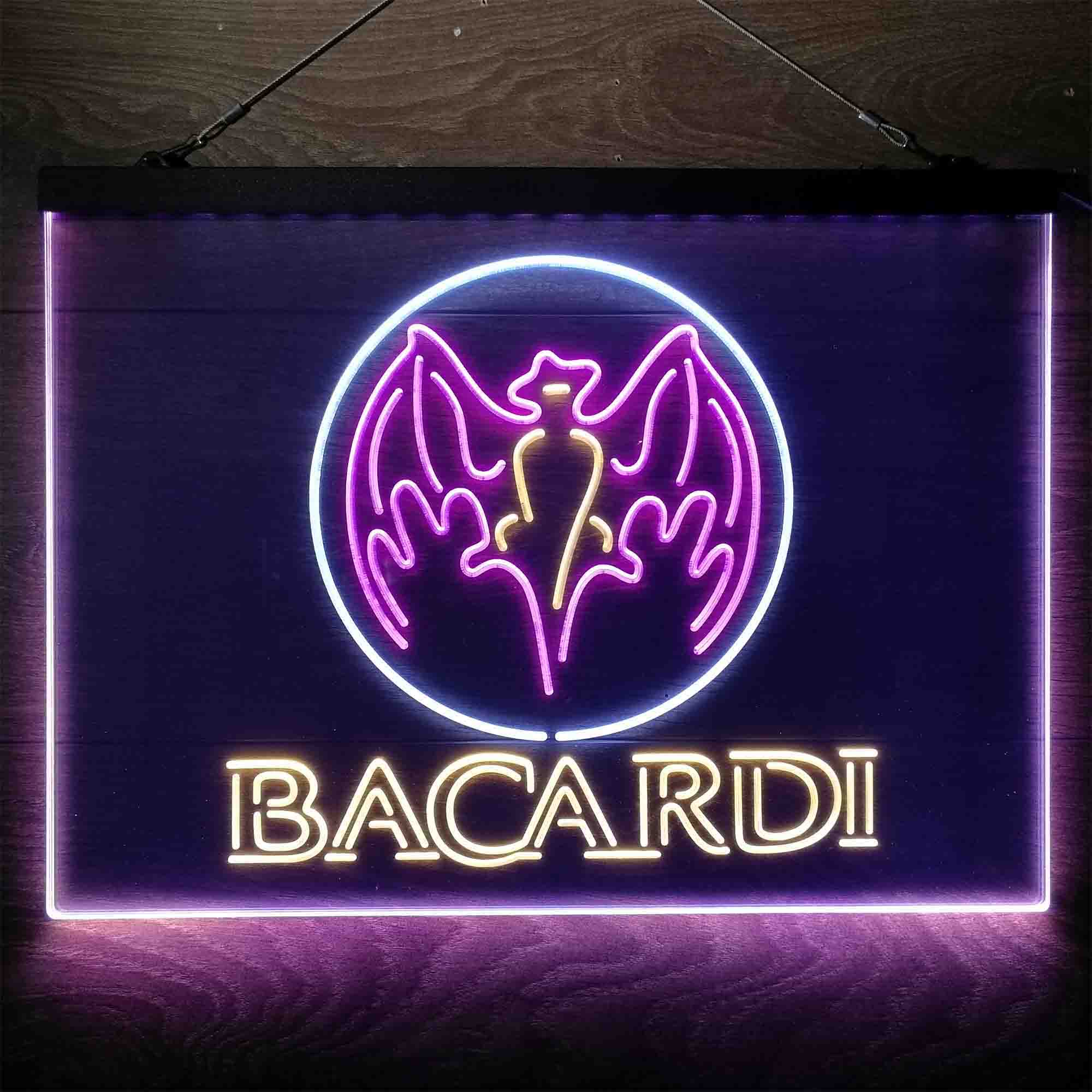 Bacardi Bat Man Cave  Neon 3-Color LED Sign - Image 9