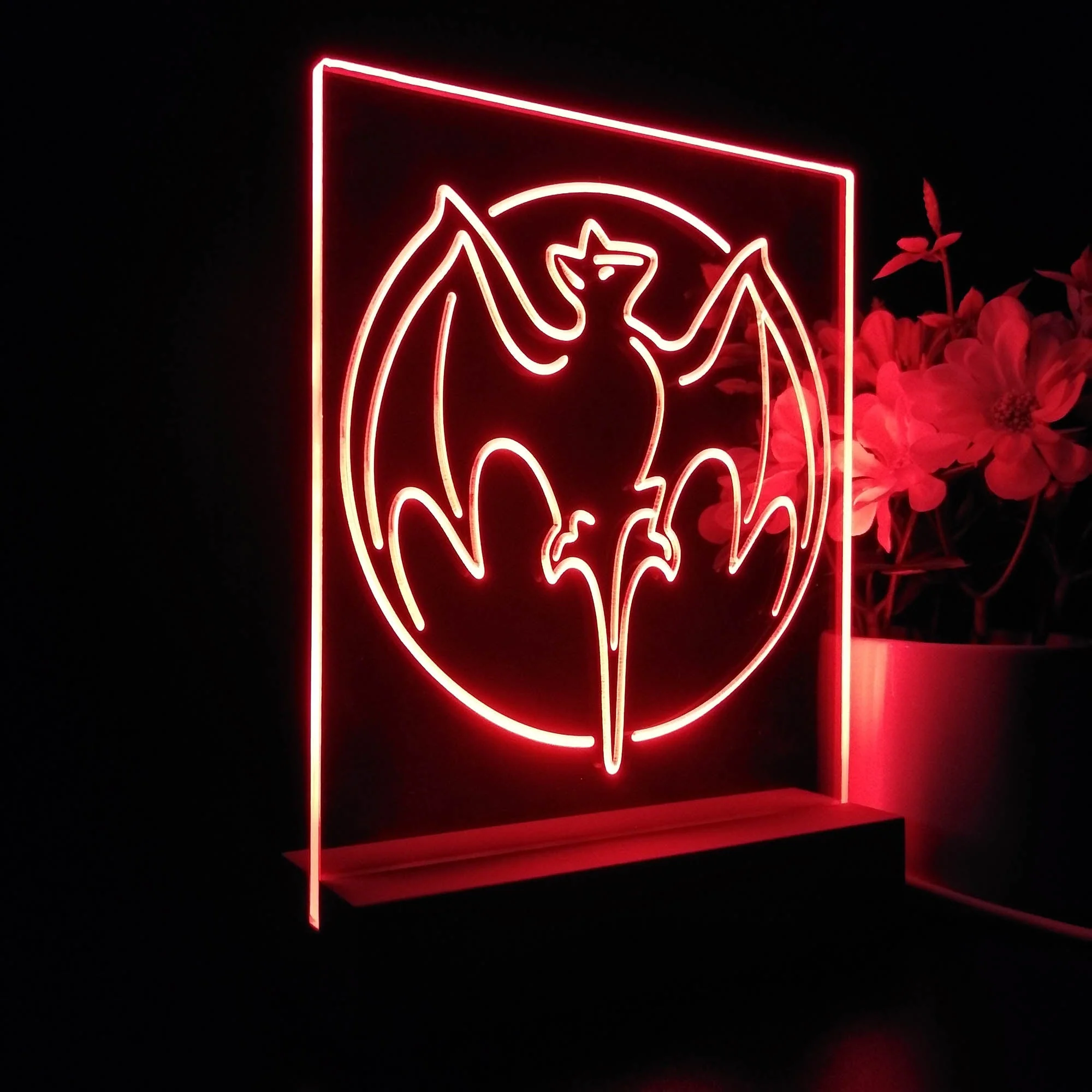 Bacardi Rum Bat 3D Illusion Night Light Desk Lamp - Image 5