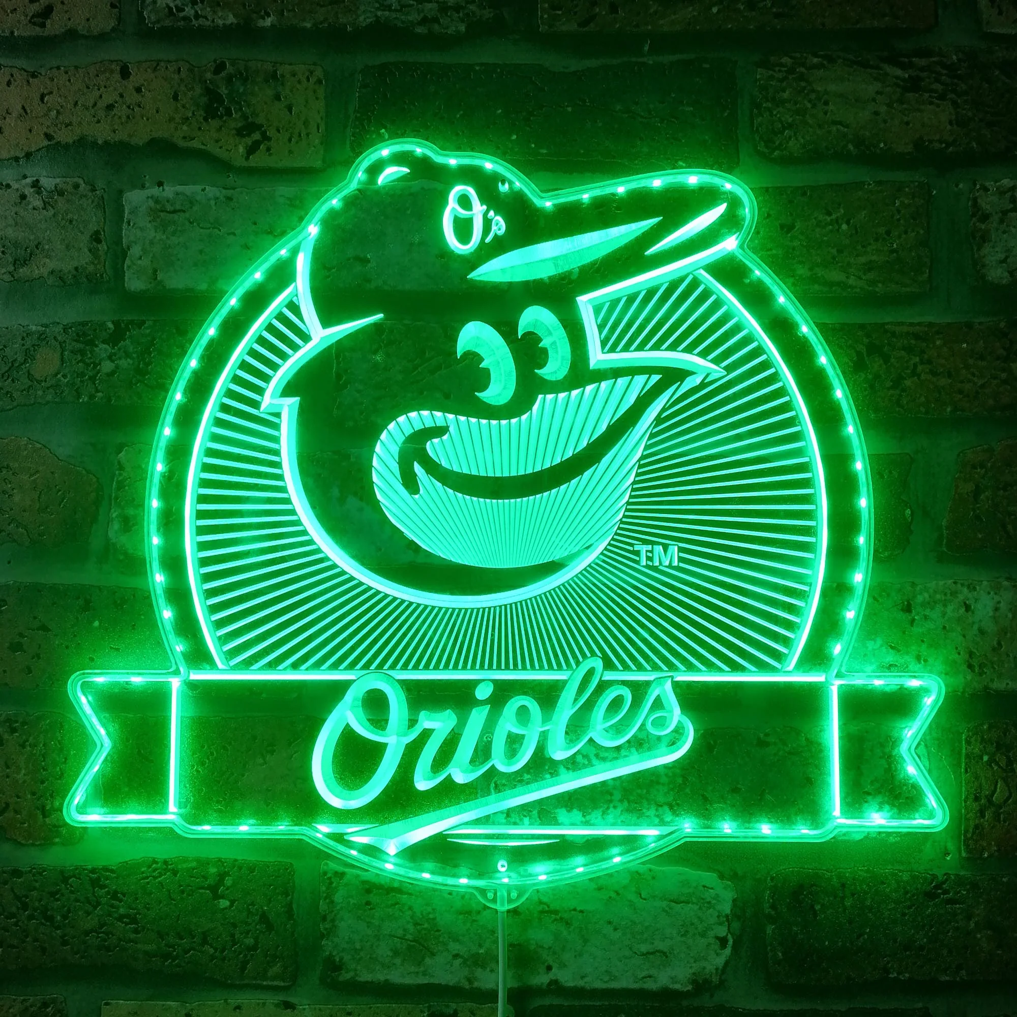 Baltimore Orioles Neon LED Sign with Dynamic RGB Colors - Image 6