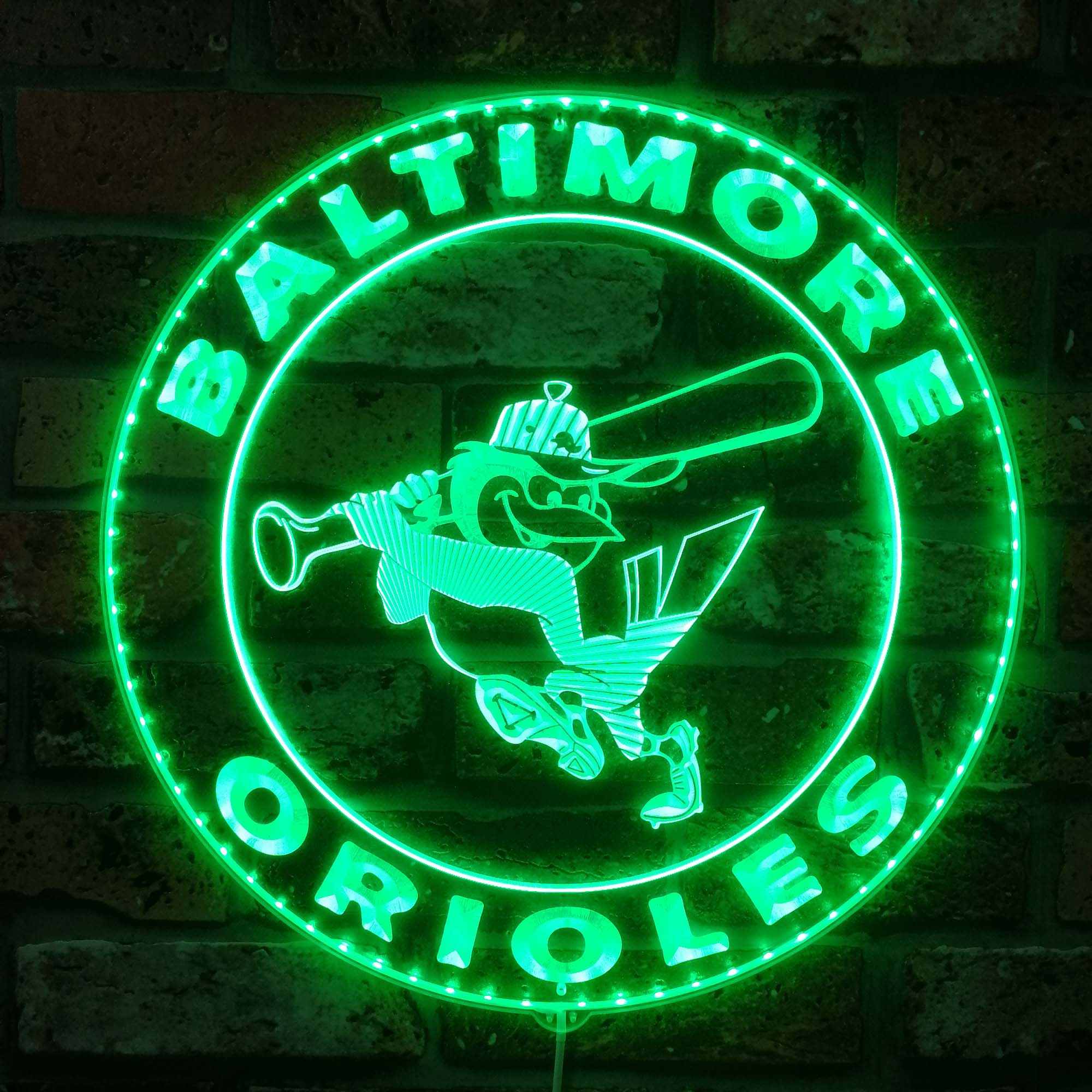 Baltimore Orioles Neon LED Sign with Dynamic RGB Colors - Image 6