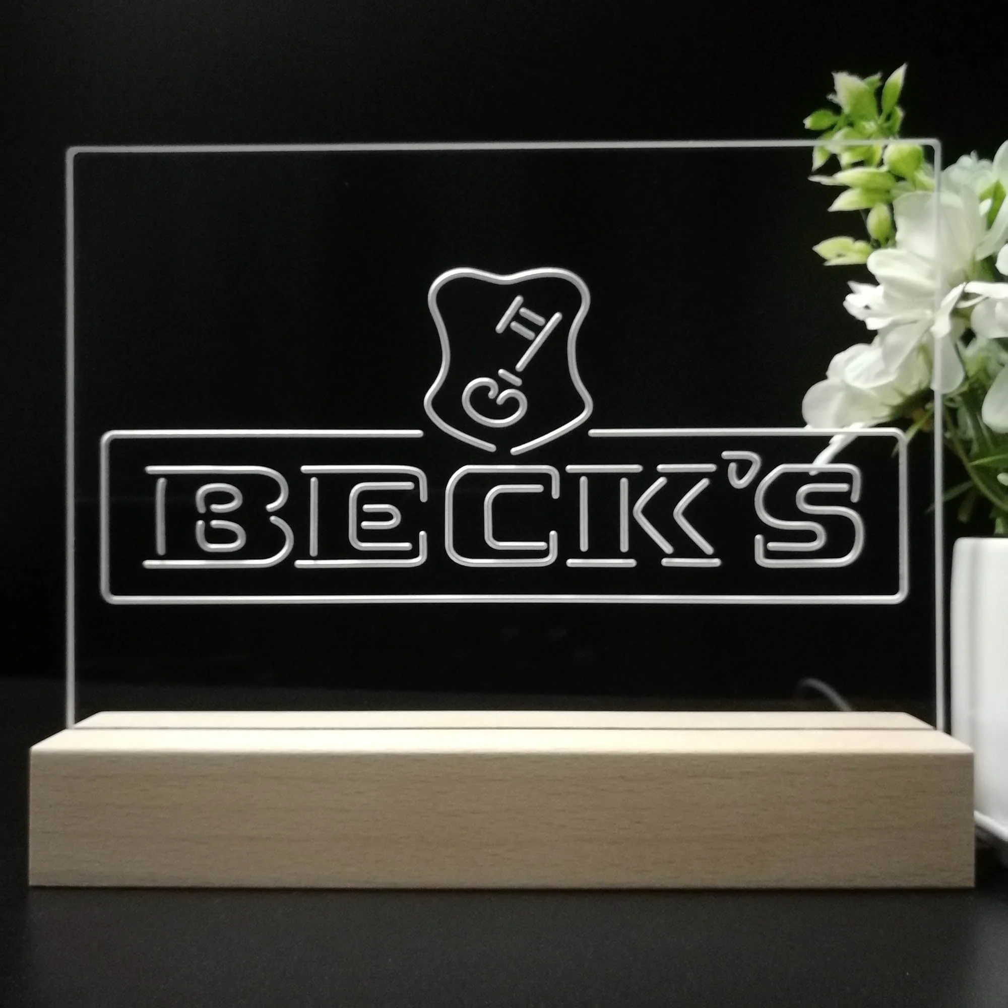 Beck's Beer Neon Sign Pub Bar Lamp - Image 8