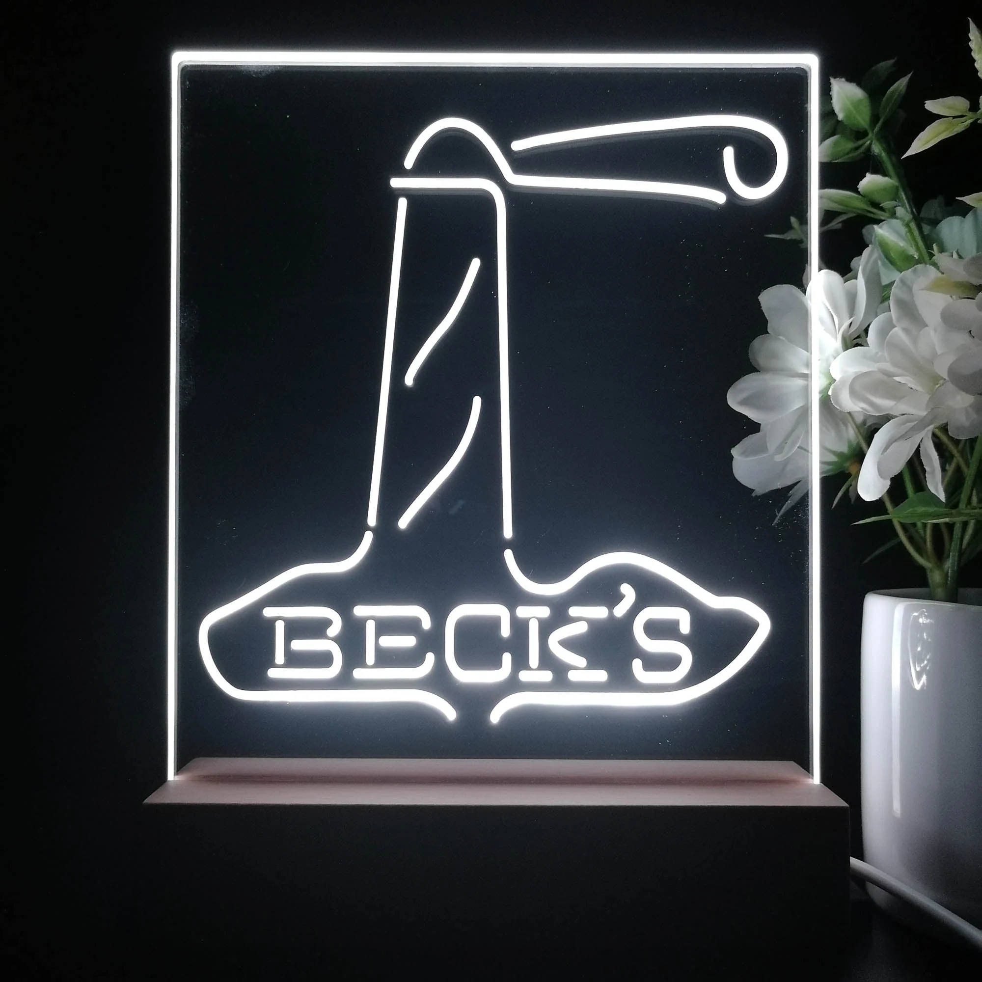 Beck's Lighthouse Island Night Light Neon Pub Bar Lamp - Image 2