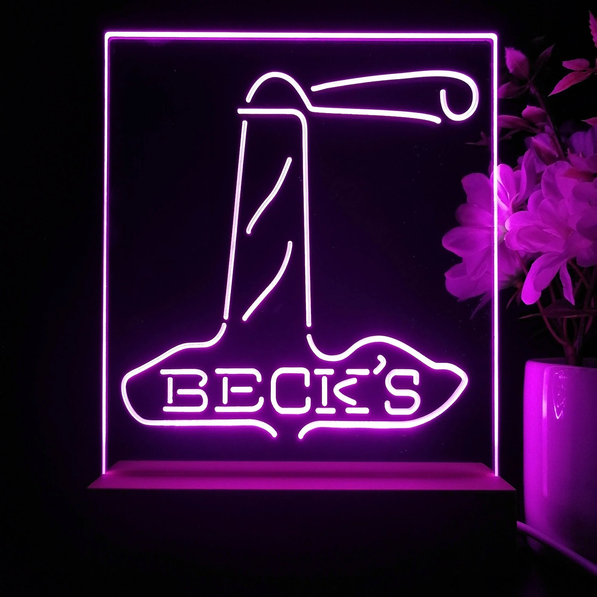 Beck's Lighthouse Island Night Light Neon Pub Bar Lamp - Image 3